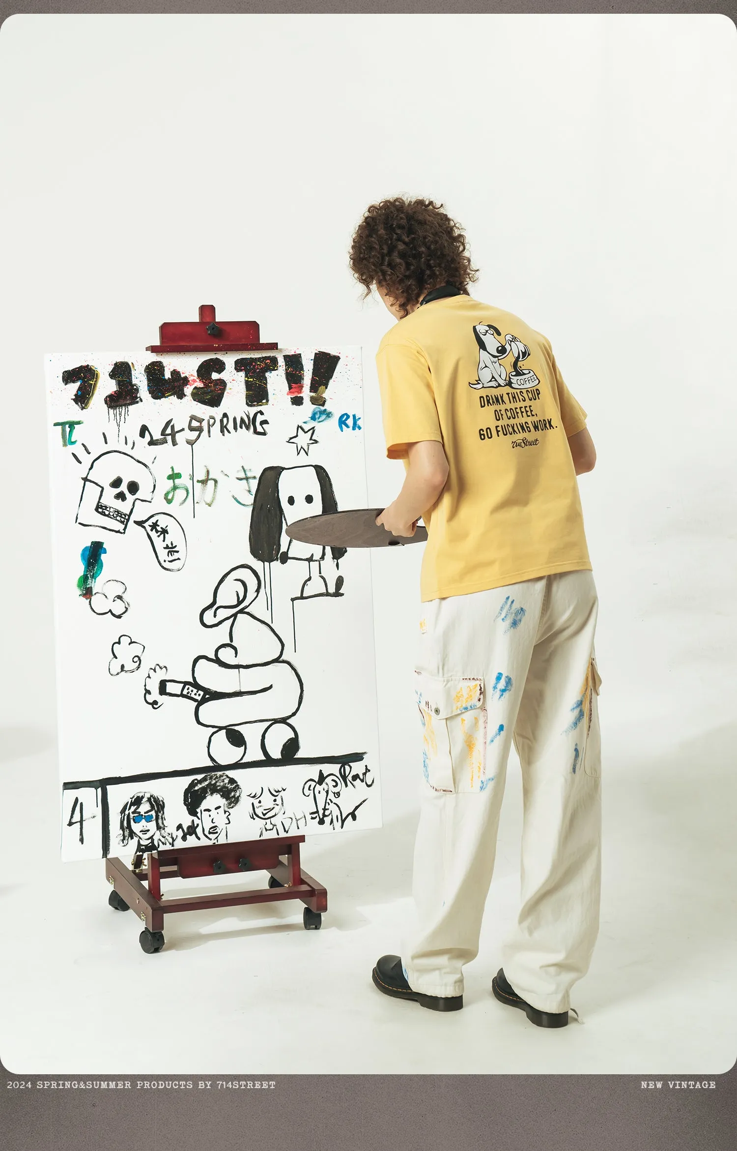 714STREET バックプリントドッグT 714ST051