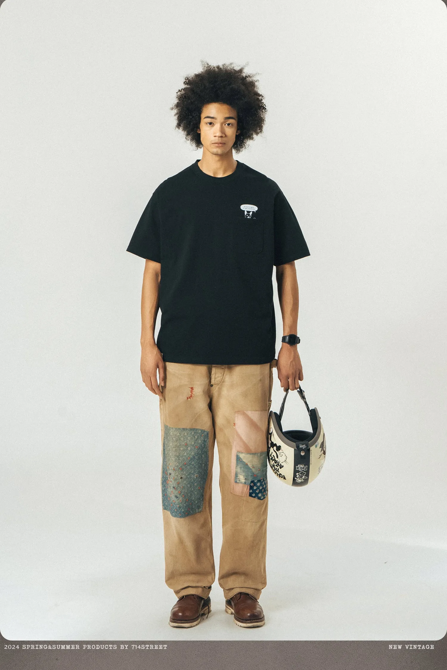 714STREET バックプリントドッグT 714ST051