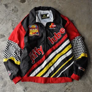 80’s～ K-Products チェッカーフラッグ！ ナイロンレーシングジャケット USA製 231113H