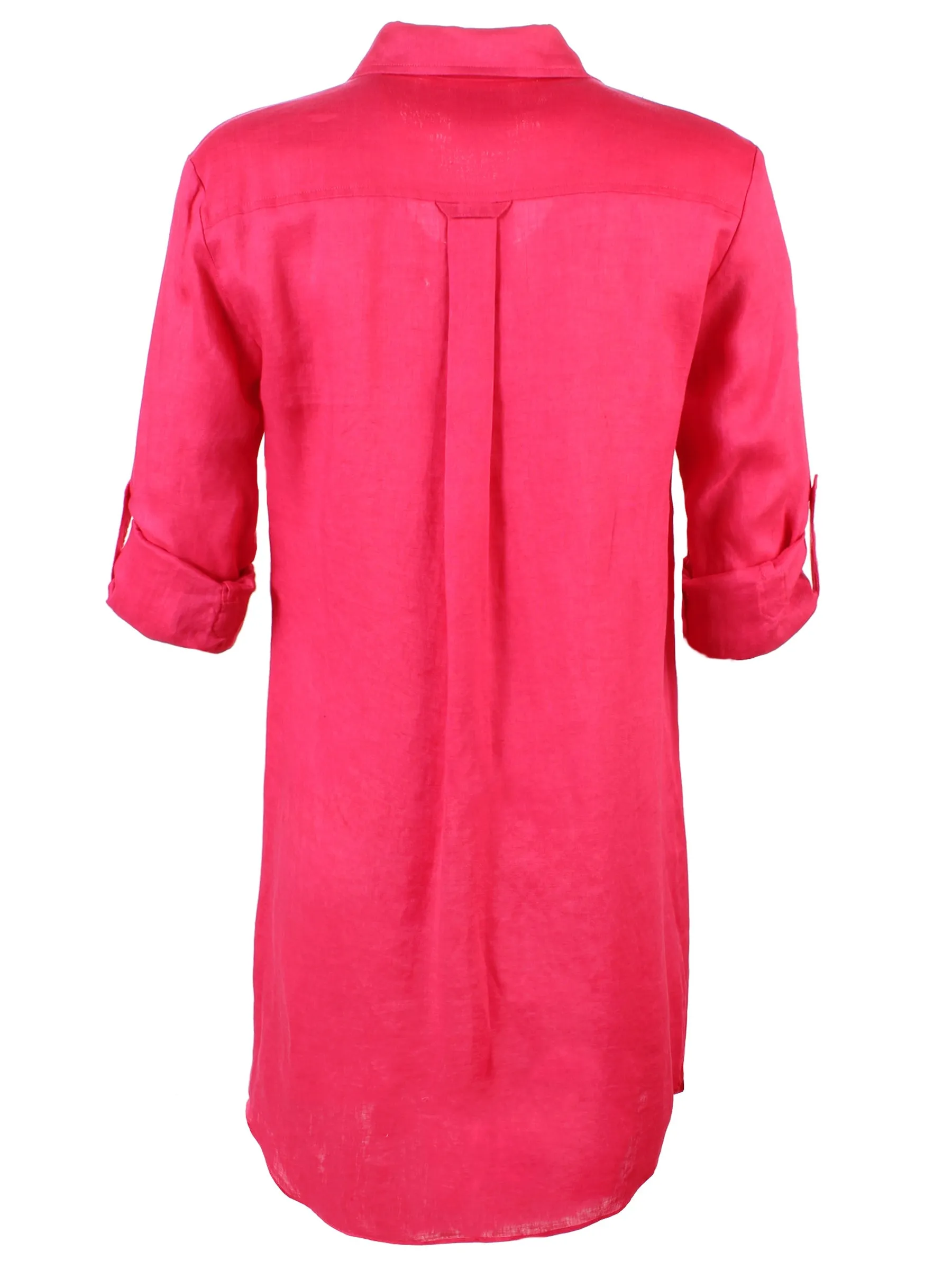 Alex Crushed Textured Jacquard Shirt Dress, Raspberry