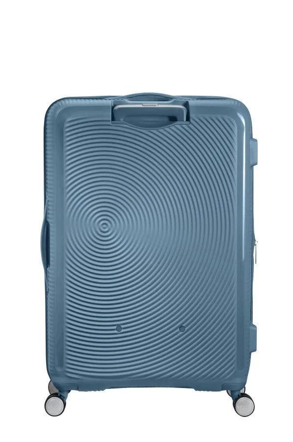 American Tourister Soundbox 3 Piece Luggage Set- Expandable | Stone Blue