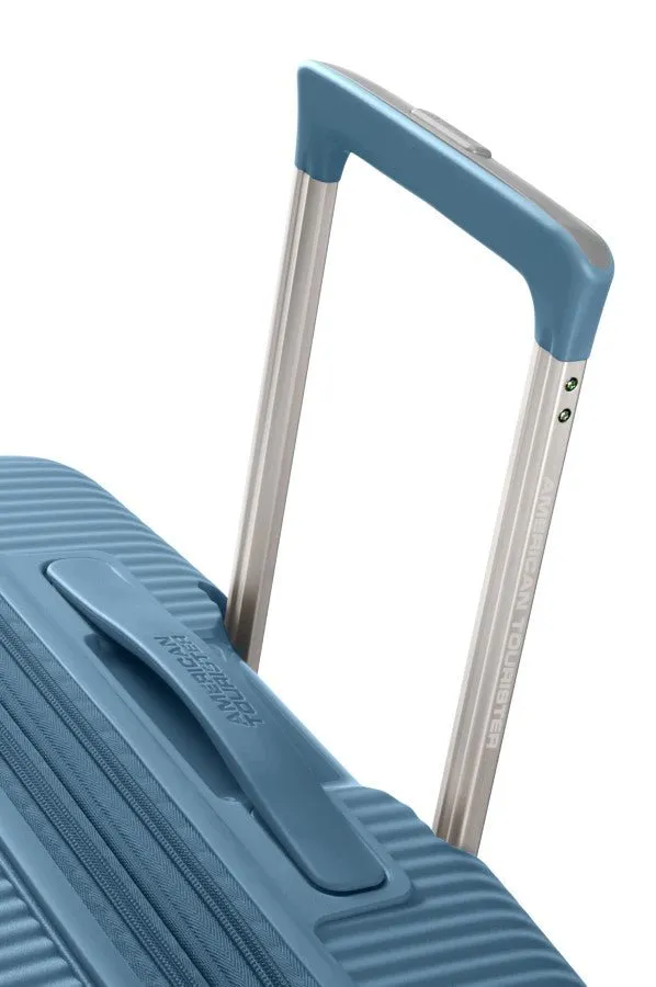 American Tourister Soundbox 3 Piece Luggage Set- Expandable | Stone Blue