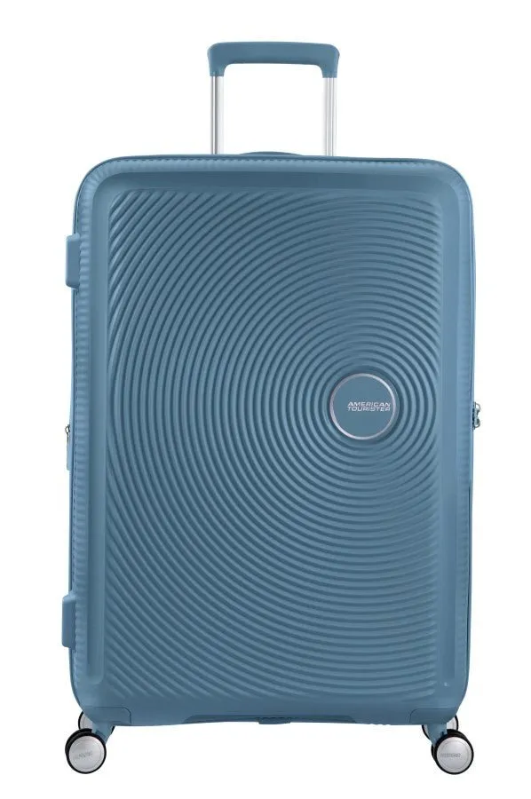 American Tourister Soundbox 3 Piece Luggage Set- Expandable | Stone Blue
