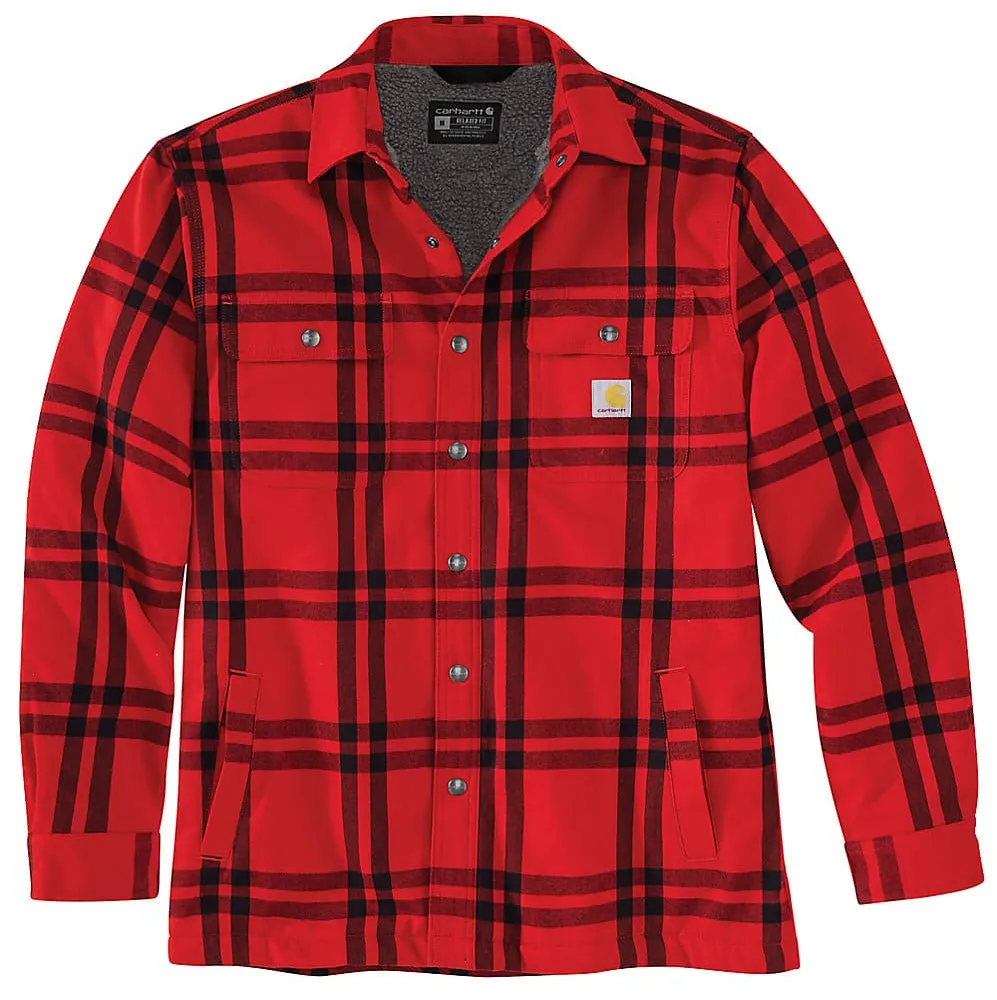 Carhartt Men's Rugged Flex Flannel Sherpa-Lined Shirt Jacket