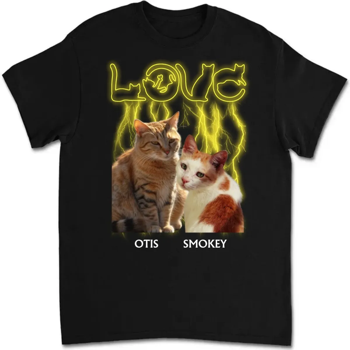 Cat Lovers - Custom Photo Love Cats - Personalized Unisex T-shirt