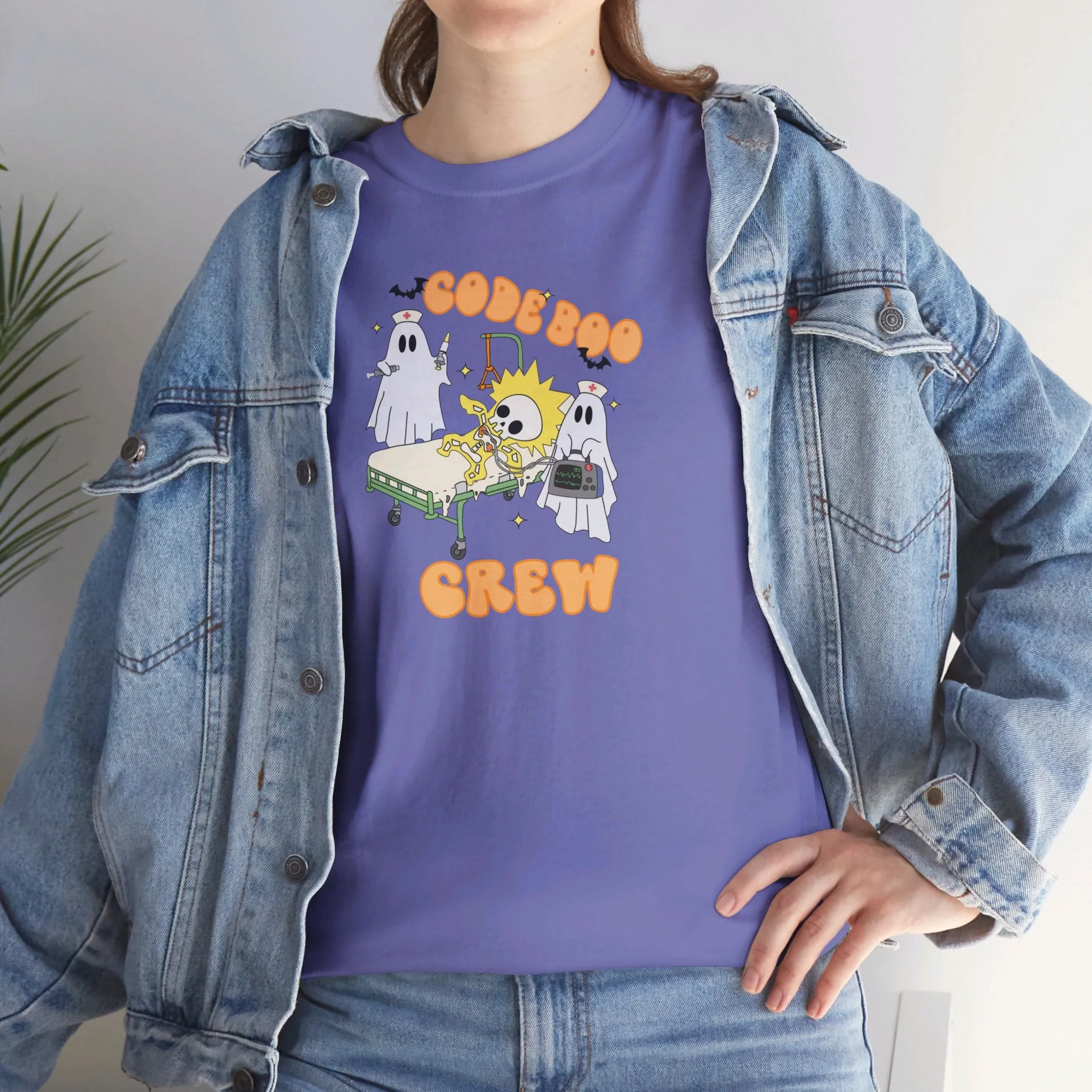 Code Boo Crew, Pediatric Halloween Unisex Heavy Cotton Tee