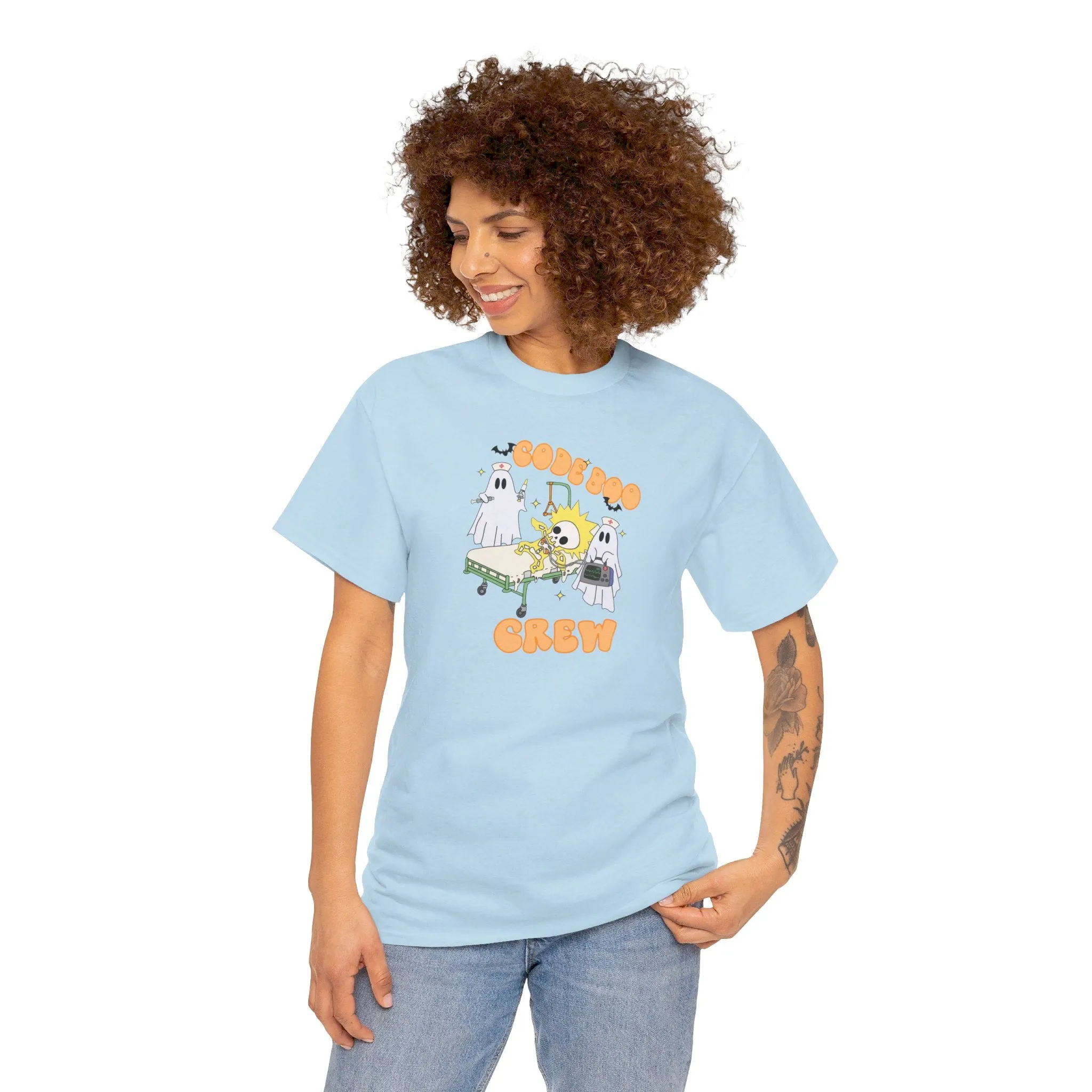 Code Boo Crew, Pediatric Halloween Unisex Heavy Cotton Tee