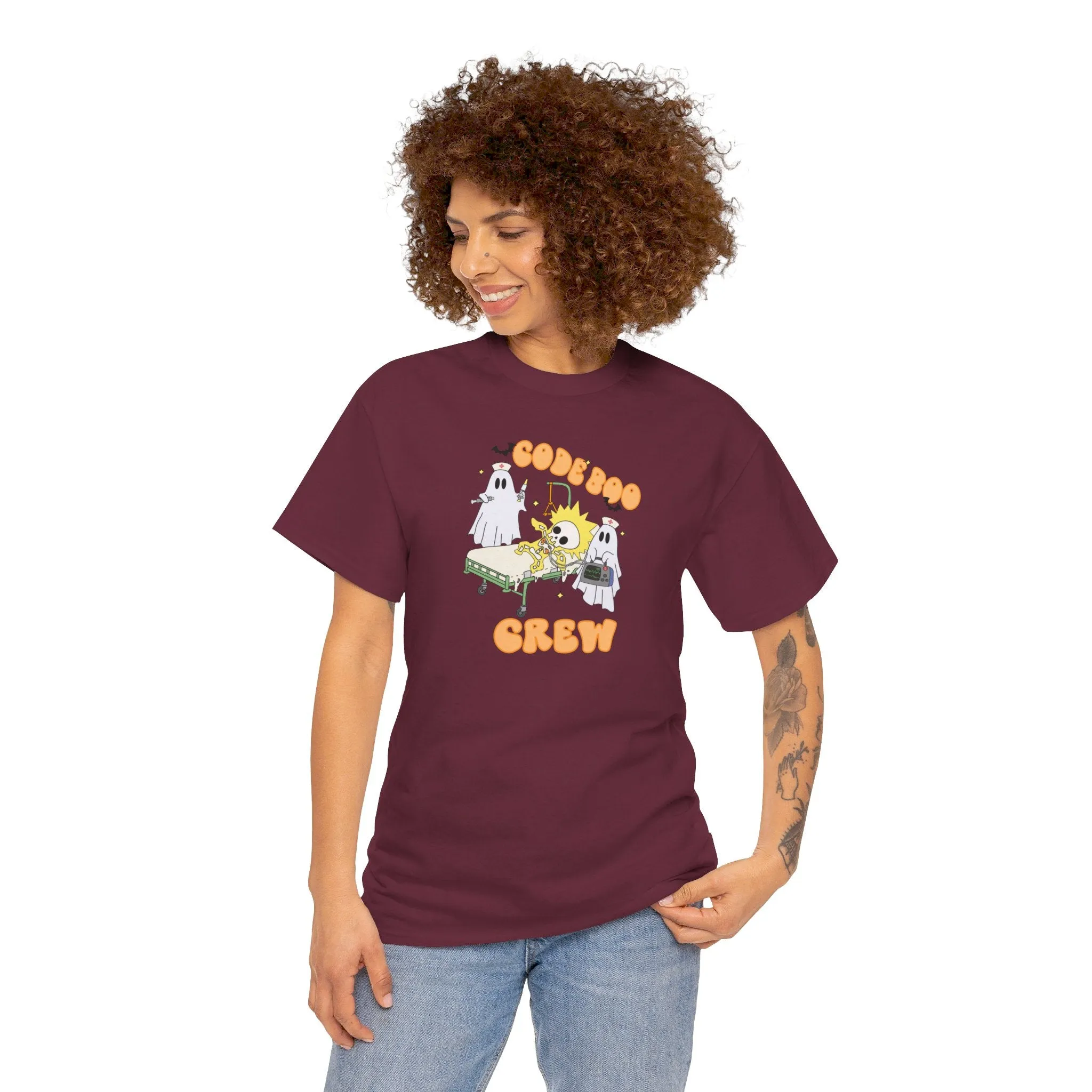 Code Boo Crew, Pediatric Halloween Unisex Heavy Cotton Tee
