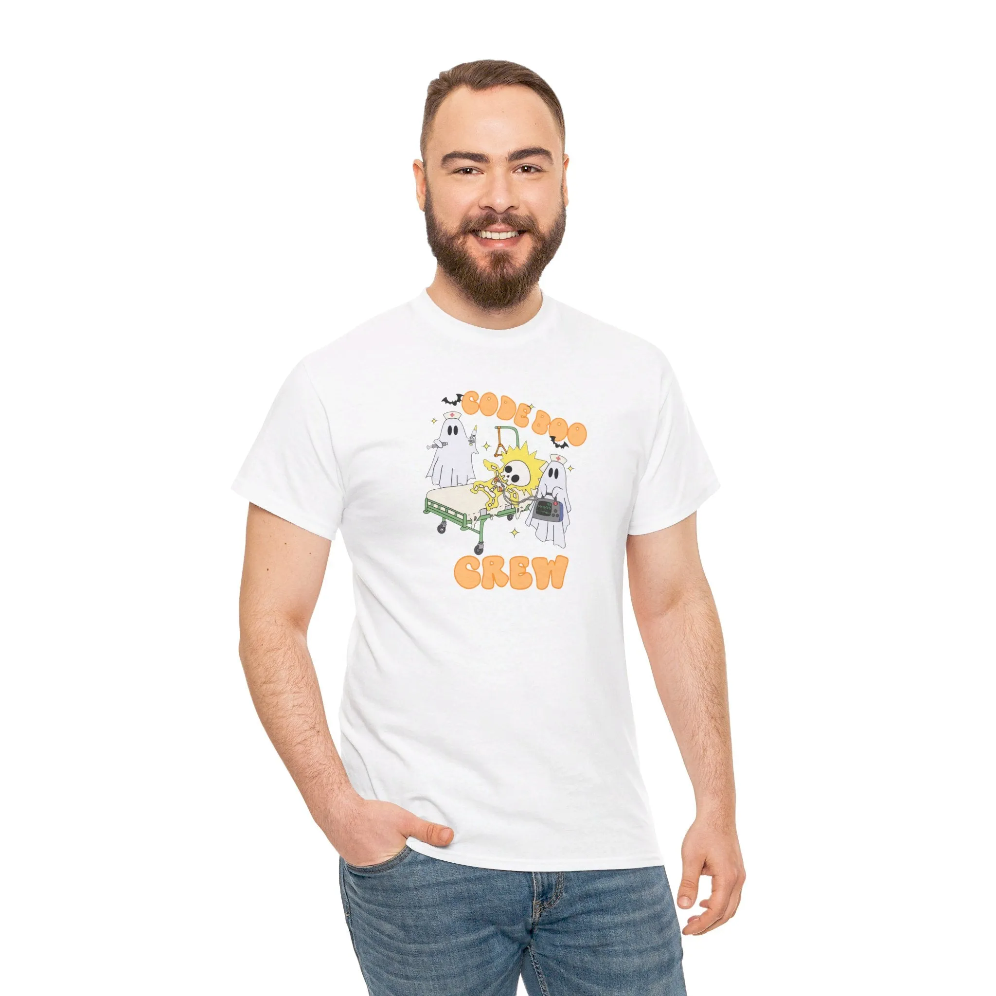 Code Boo Crew, Pediatric Halloween Unisex Heavy Cotton Tee