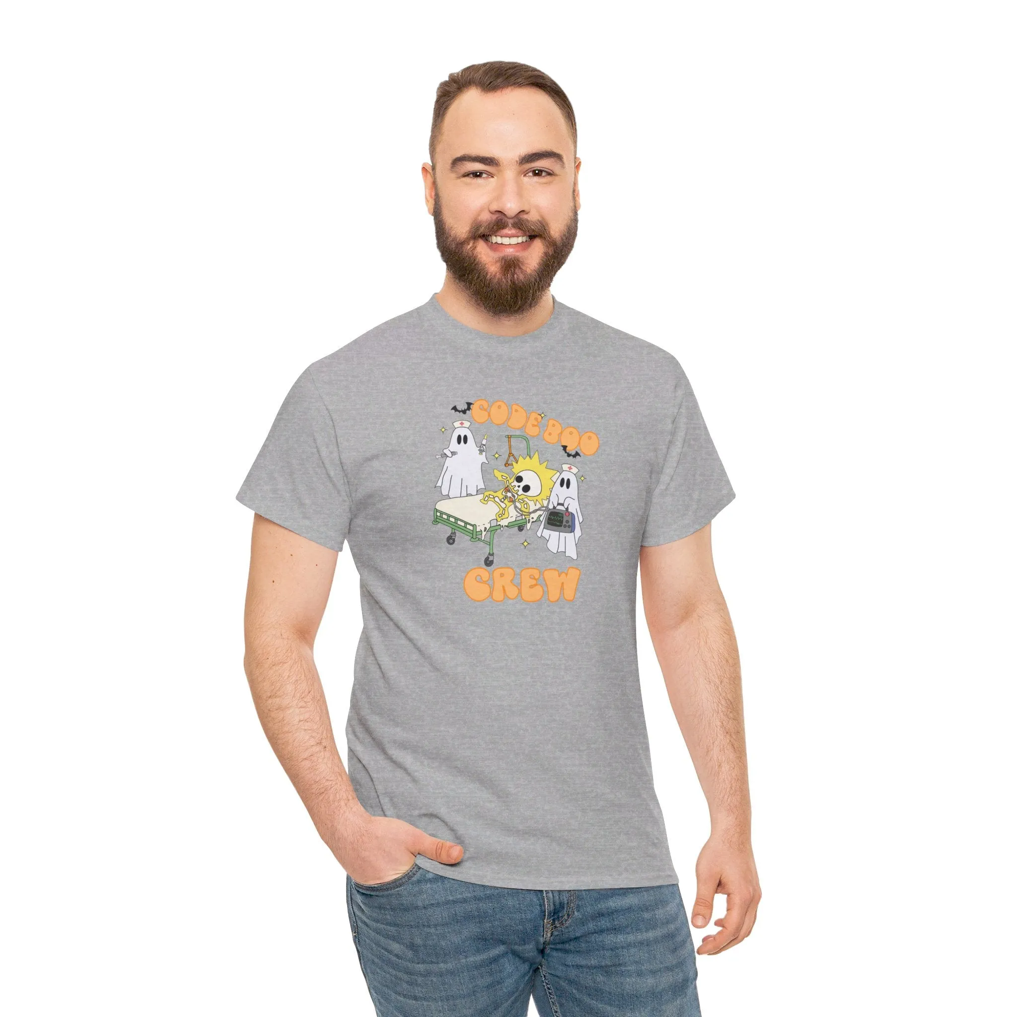 Code Boo Crew, Pediatric Halloween Unisex Heavy Cotton Tee
