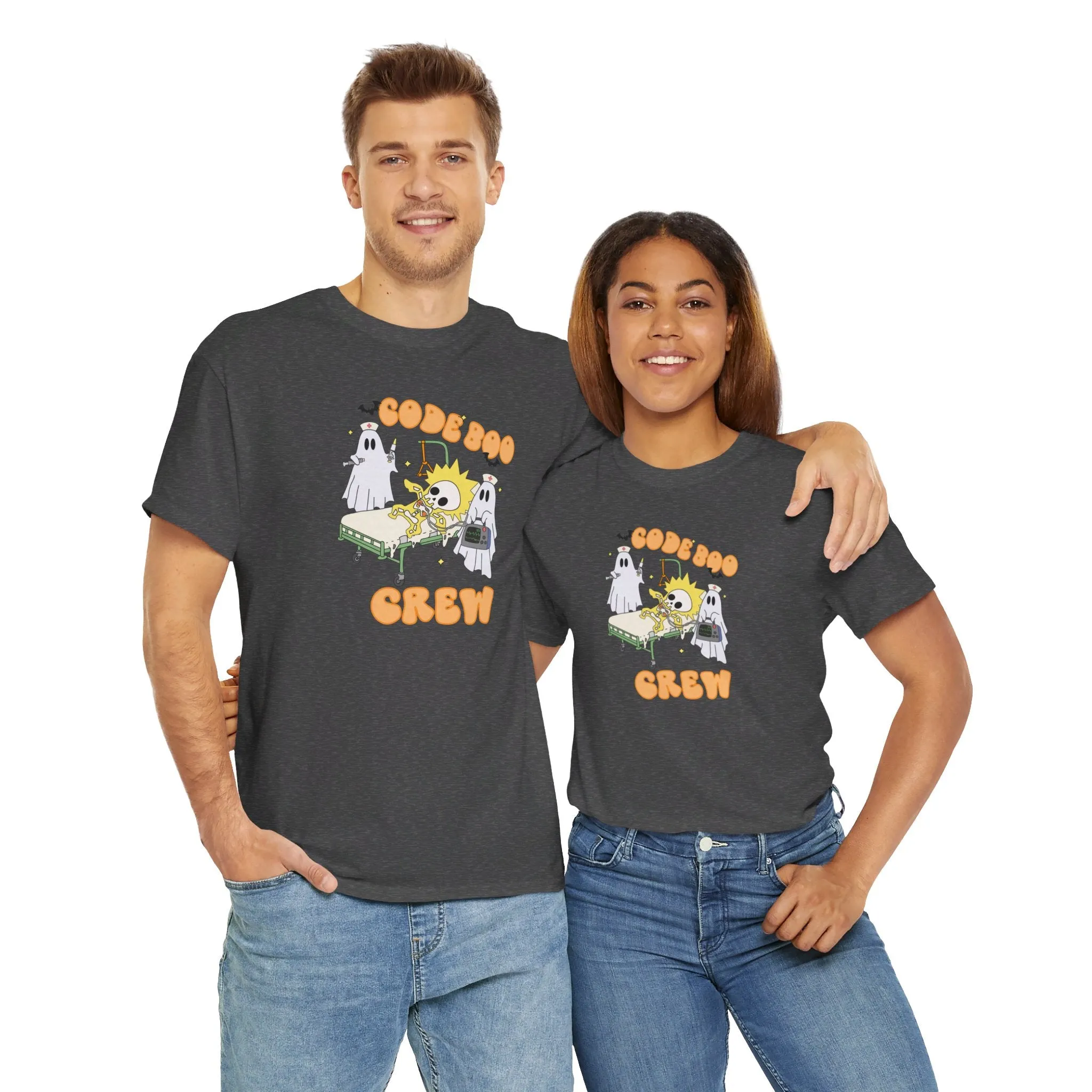 Code Boo Crew, Pediatric Halloween Unisex Heavy Cotton Tee