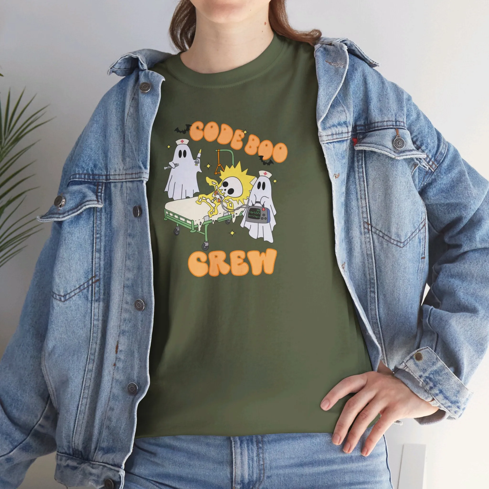 Code Boo Crew, Pediatric Halloween Unisex Heavy Cotton Tee