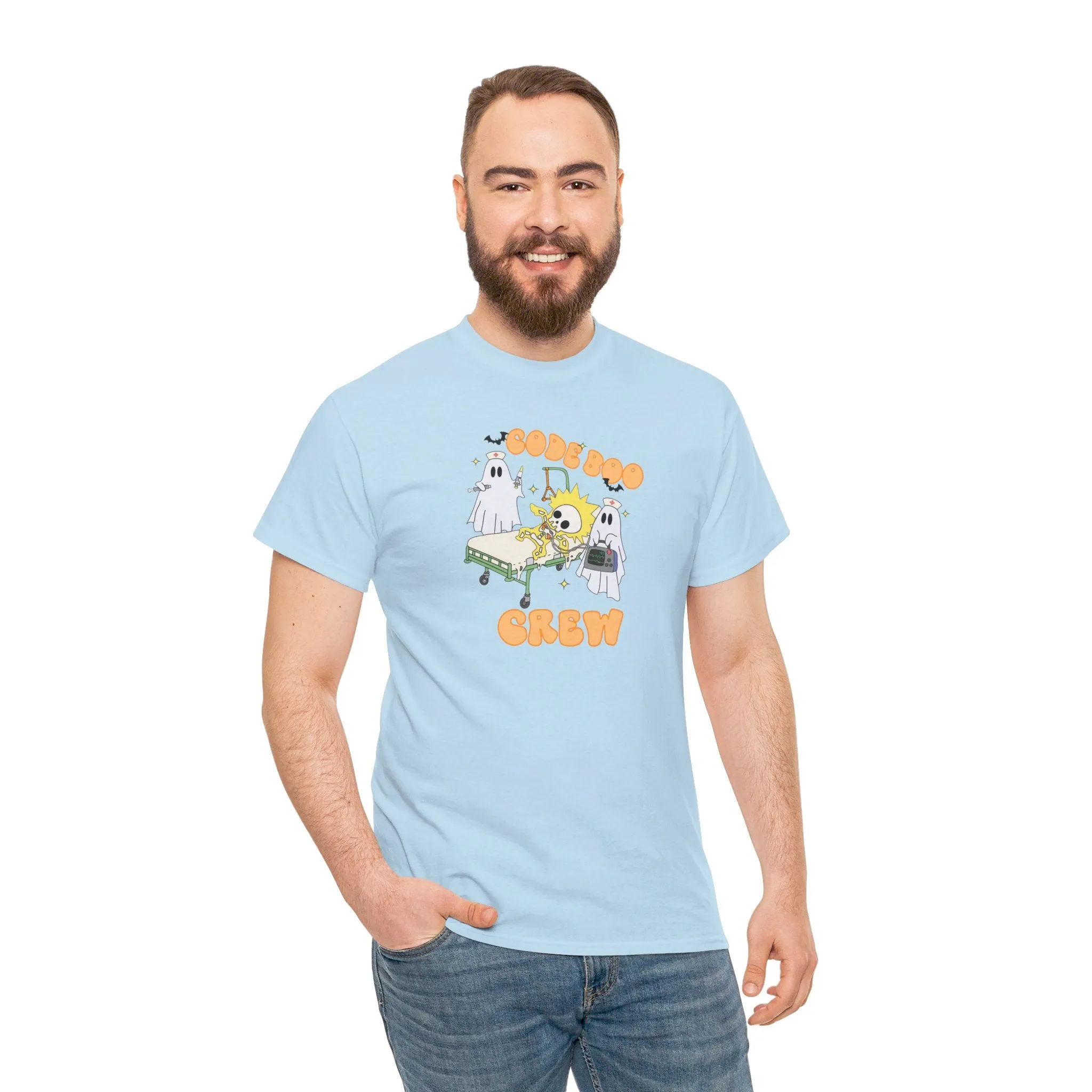 Code Boo Crew, Pediatric Halloween Unisex Heavy Cotton Tee