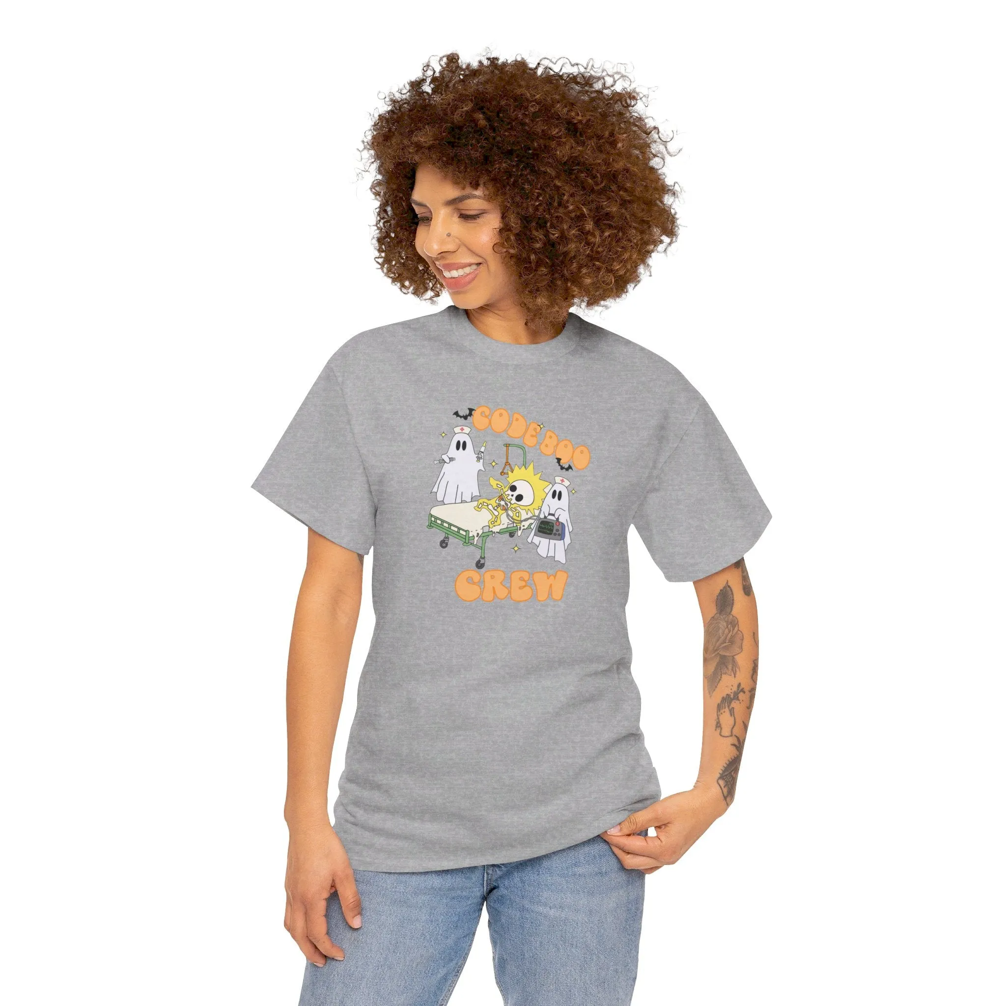 Code Boo Crew, Pediatric Halloween Unisex Heavy Cotton Tee