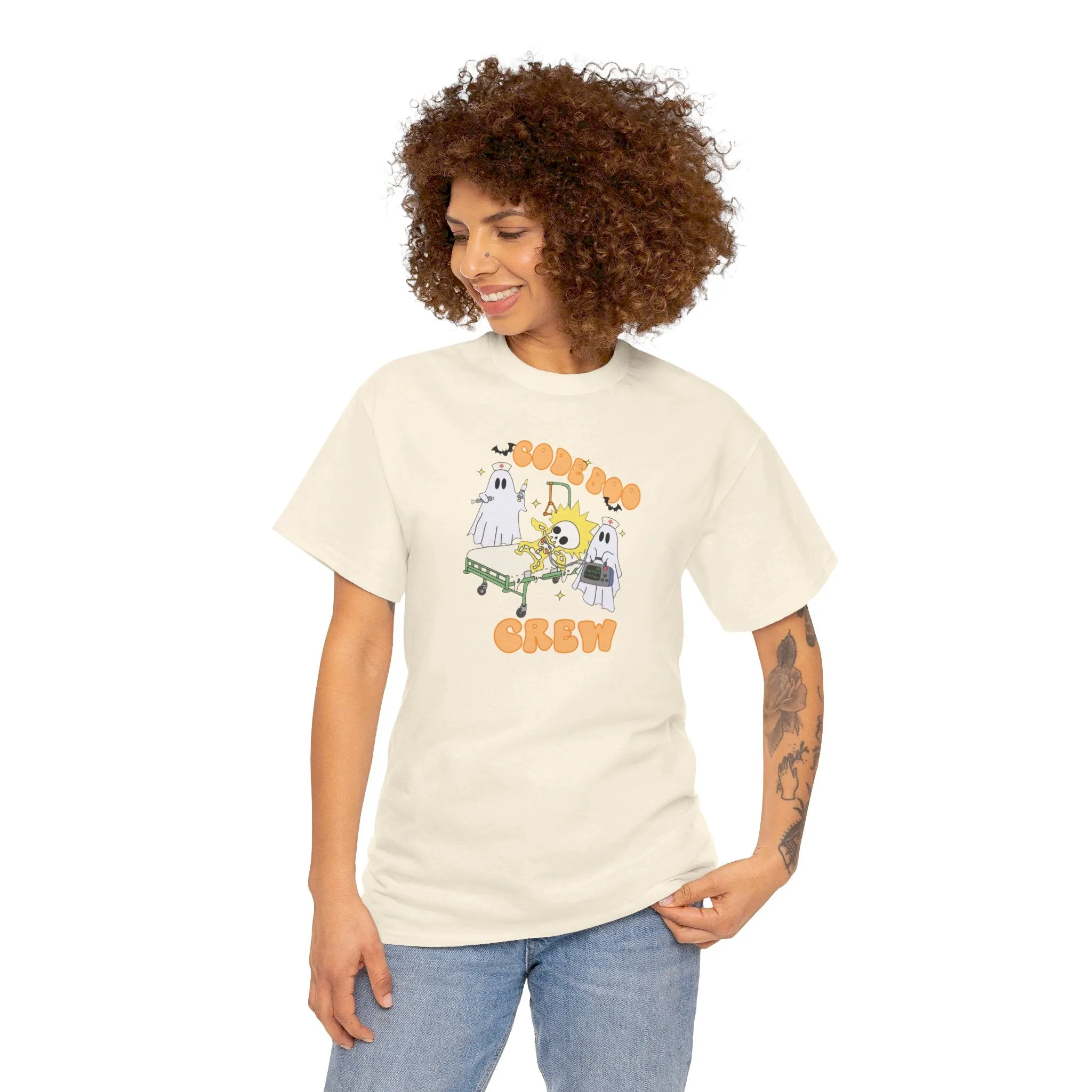 Code Boo Crew, Pediatric Halloween Unisex Heavy Cotton Tee