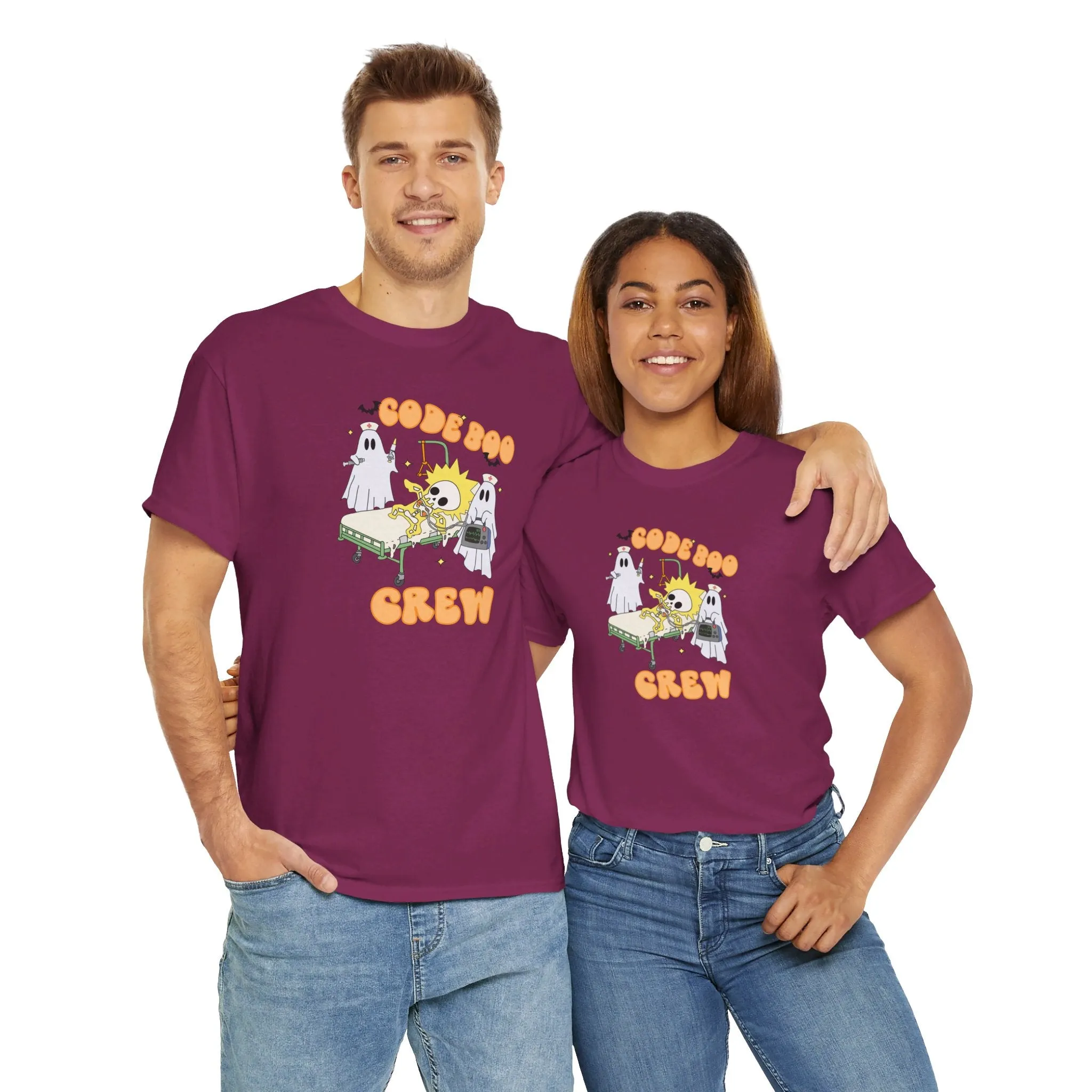 Code Boo Crew, Pediatric Halloween Unisex Heavy Cotton Tee