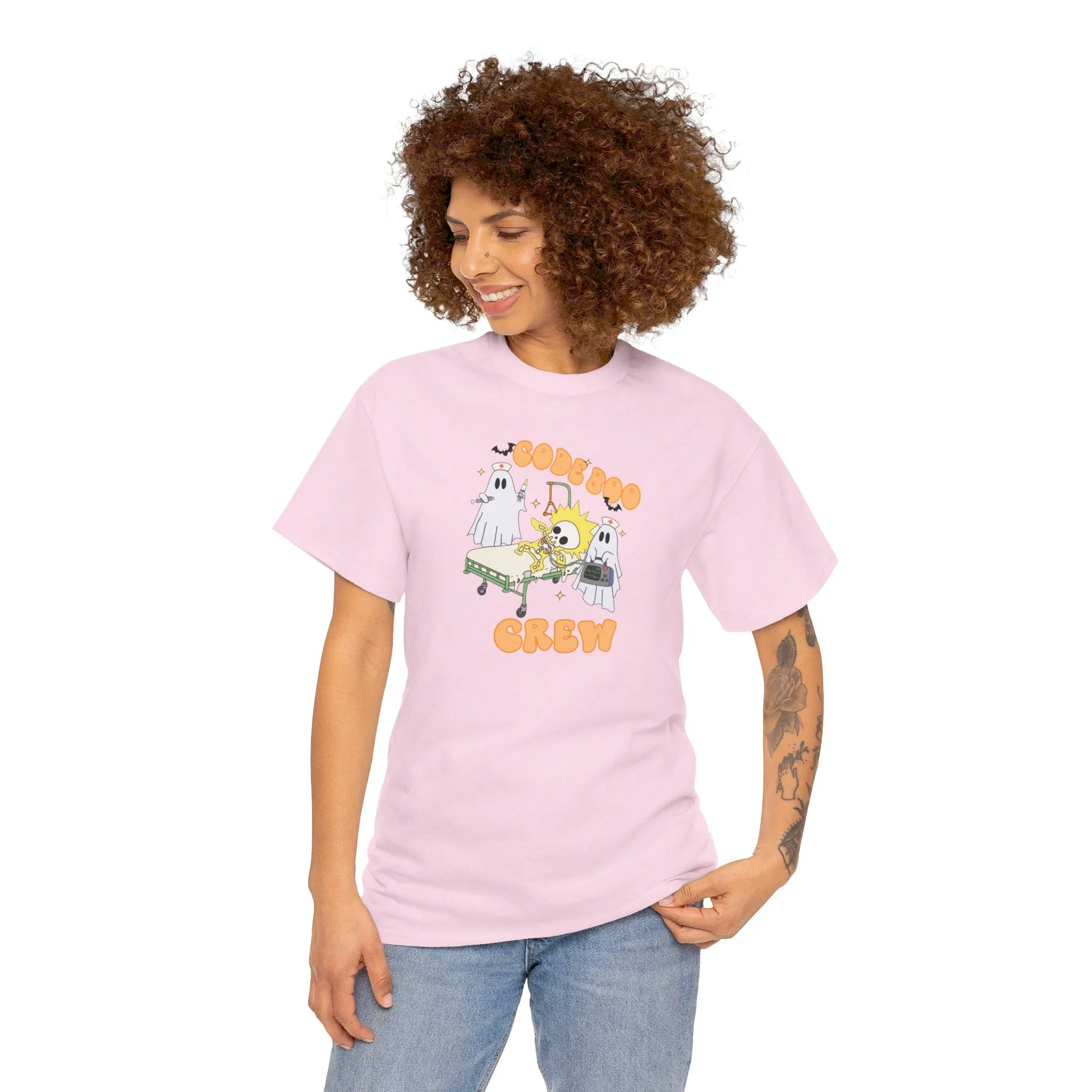 Code Boo Crew, Pediatric Halloween Unisex Heavy Cotton Tee