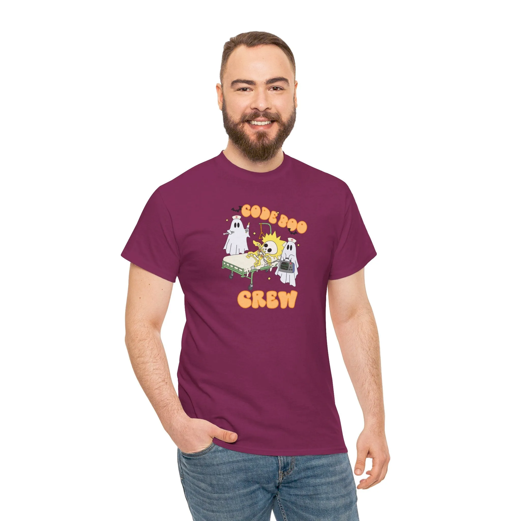 Code Boo Crew, Pediatric Halloween Unisex Heavy Cotton Tee