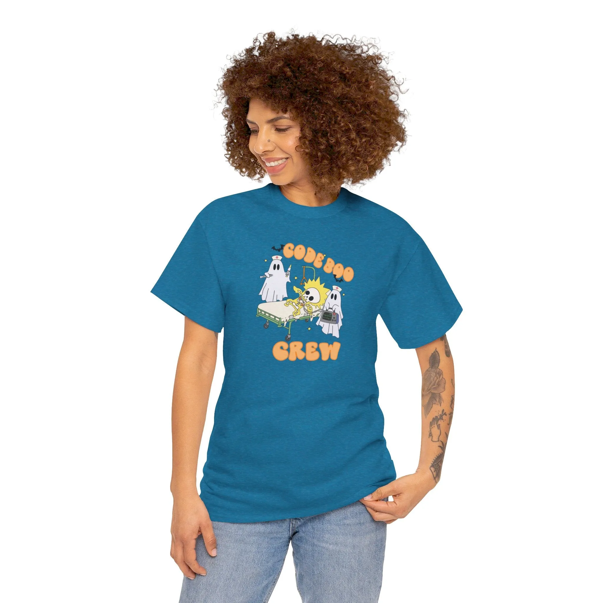 Code Boo Crew, Pediatric Halloween Unisex Heavy Cotton Tee