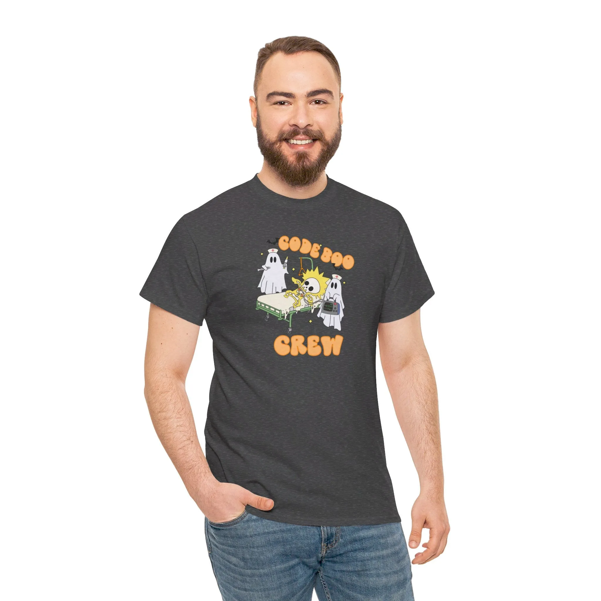 Code Boo Crew, Pediatric Halloween Unisex Heavy Cotton Tee
