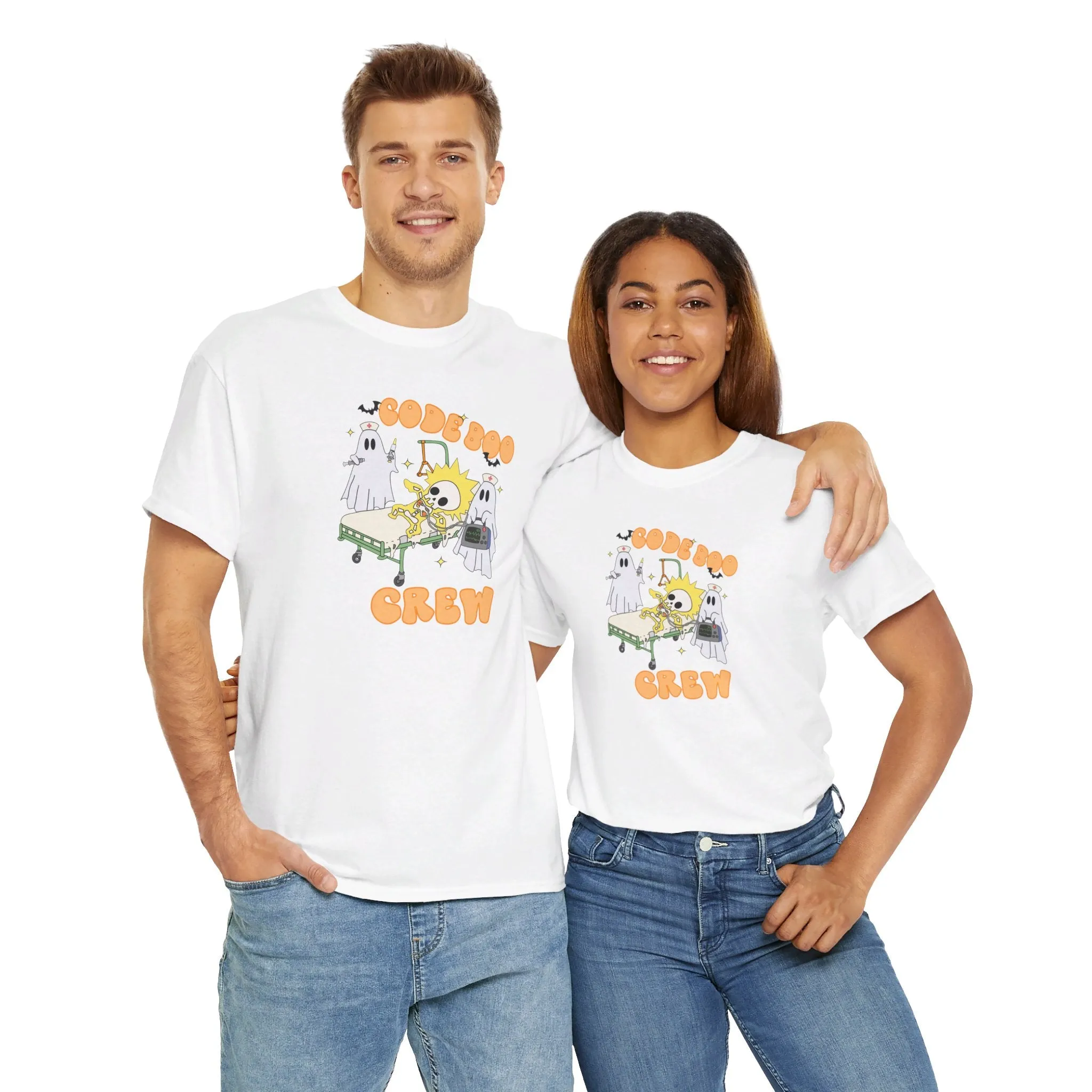 Code Boo Crew, Pediatric Halloween Unisex Heavy Cotton Tee
