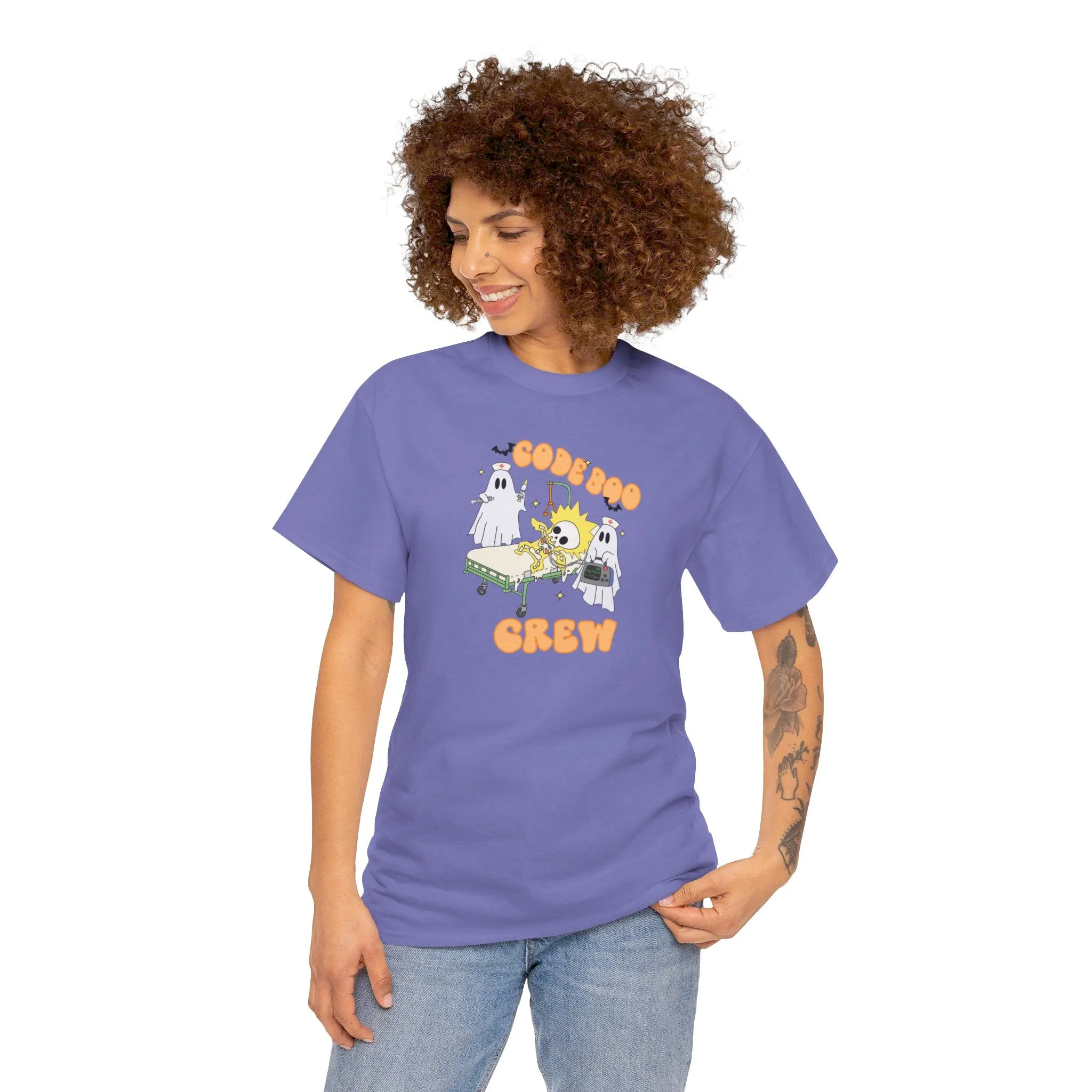 Code Boo Crew, Pediatric Halloween Unisex Heavy Cotton Tee