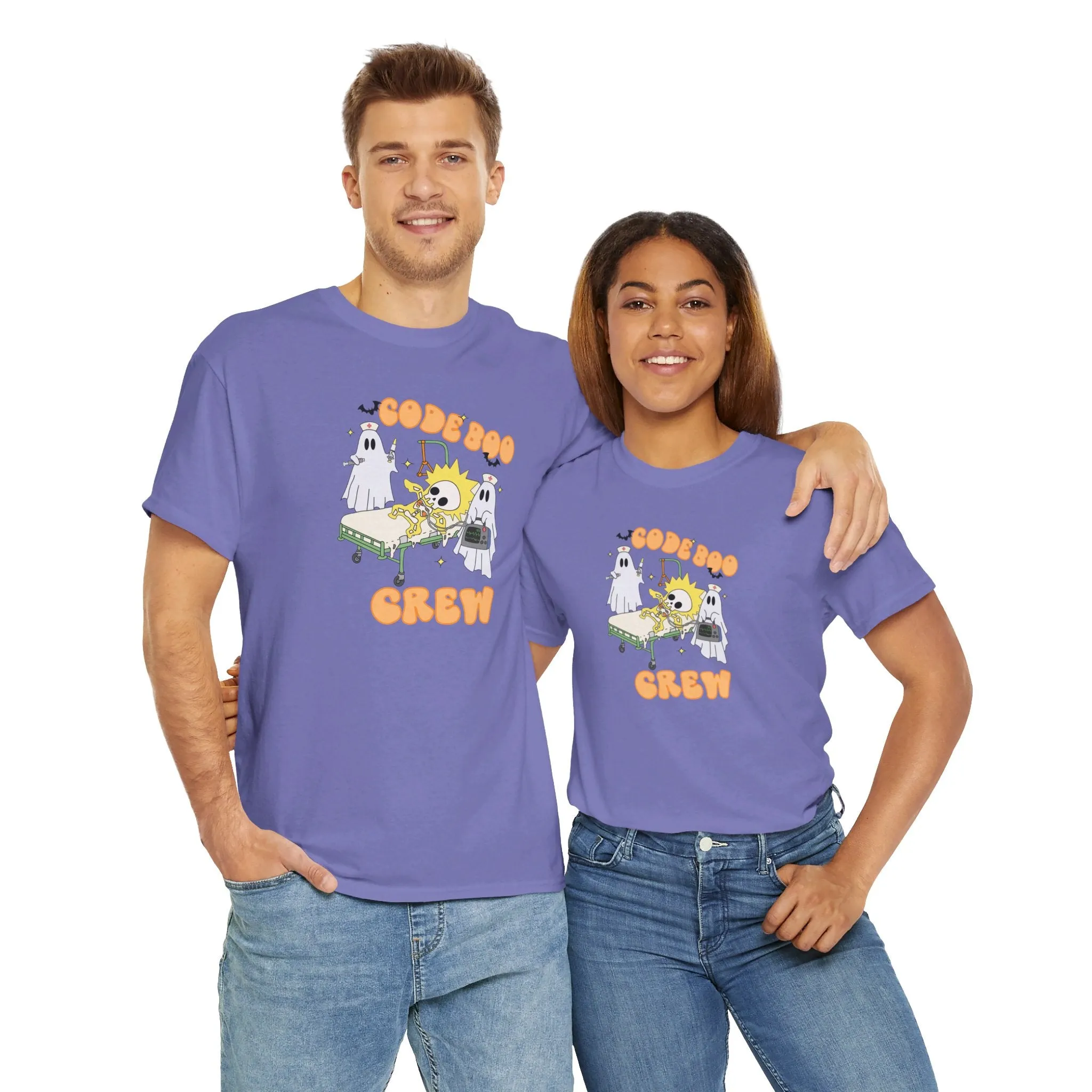 Code Boo Crew, Pediatric Halloween Unisex Heavy Cotton Tee
