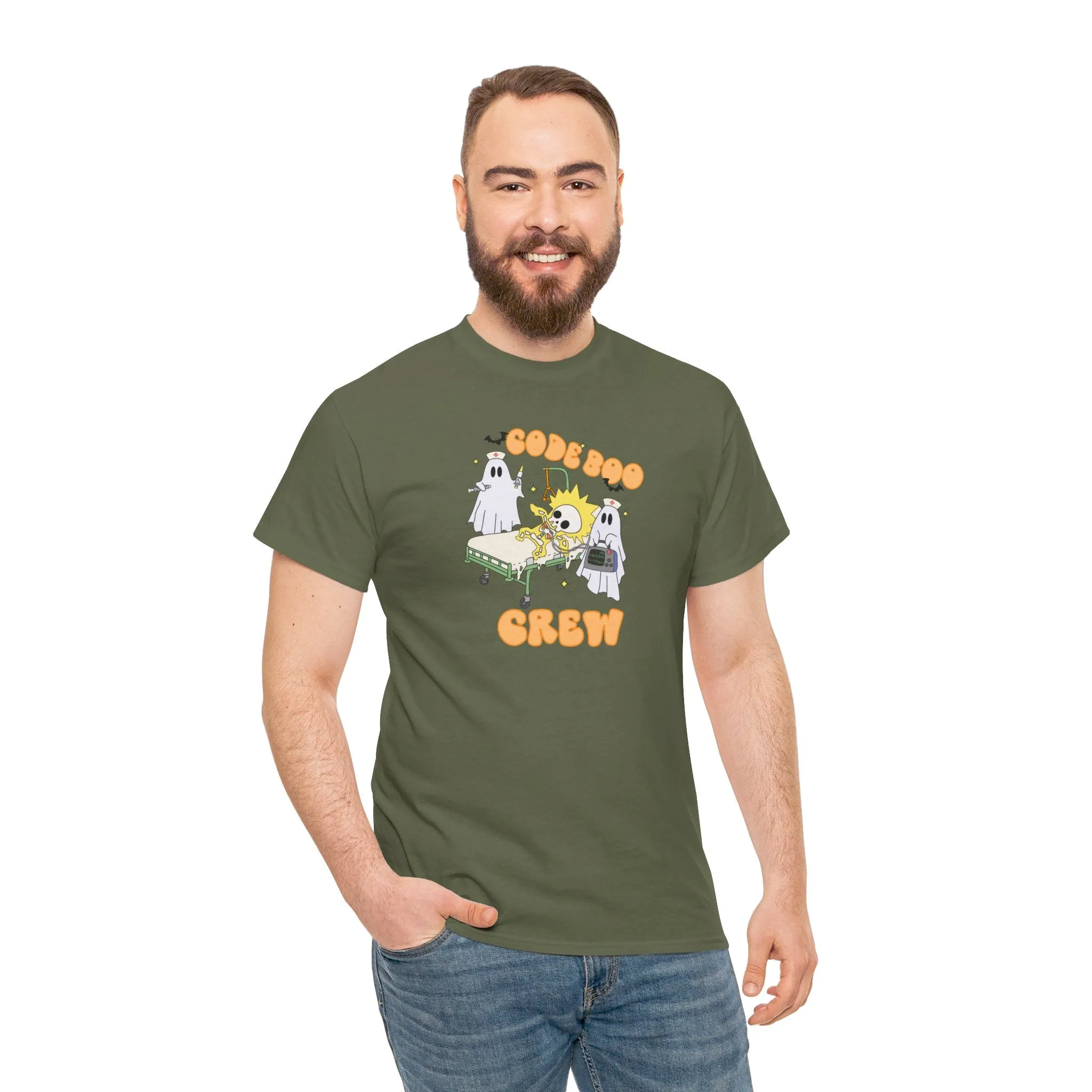 Code Boo Crew, Pediatric Halloween Unisex Heavy Cotton Tee
