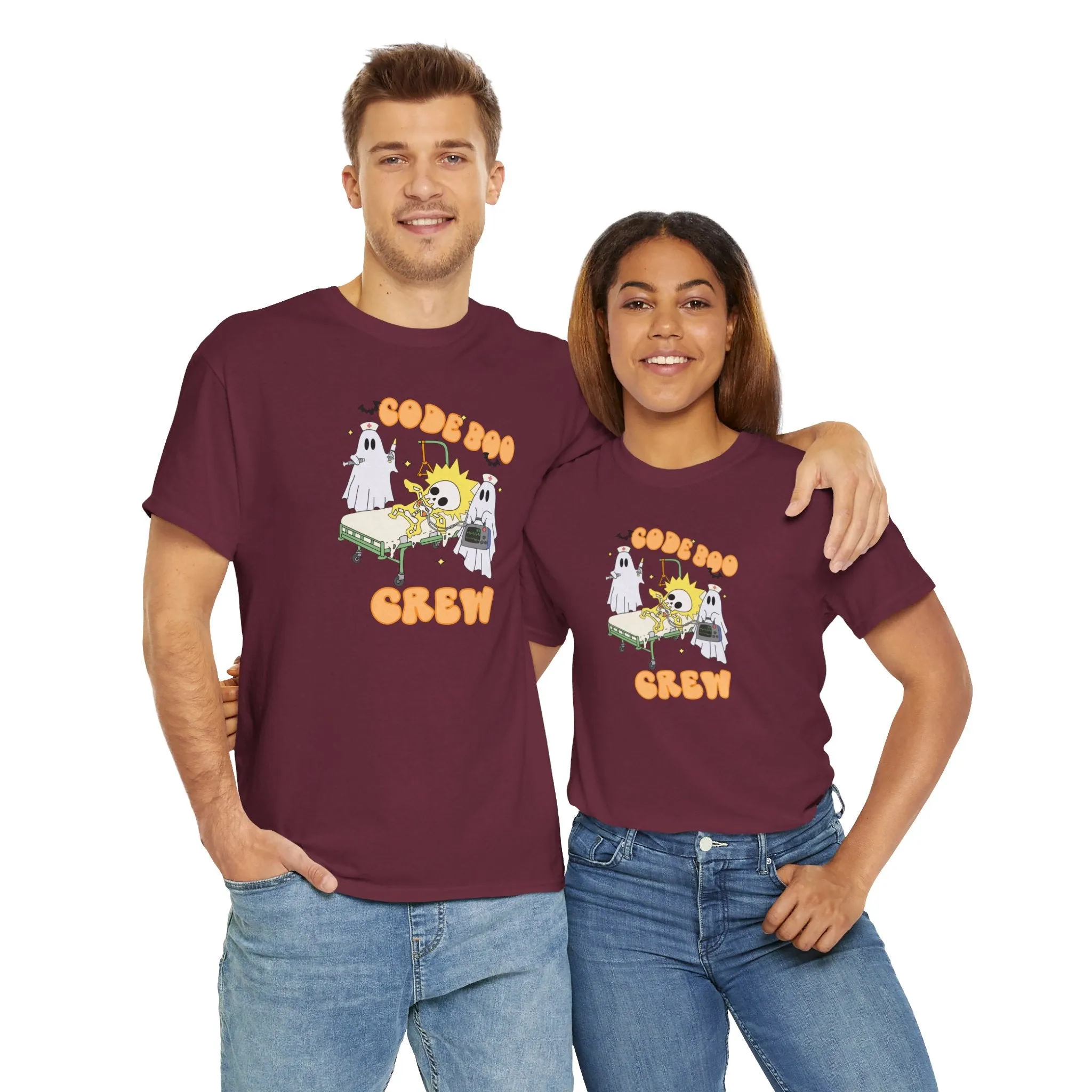 Code Boo Crew, Pediatric Halloween Unisex Heavy Cotton Tee