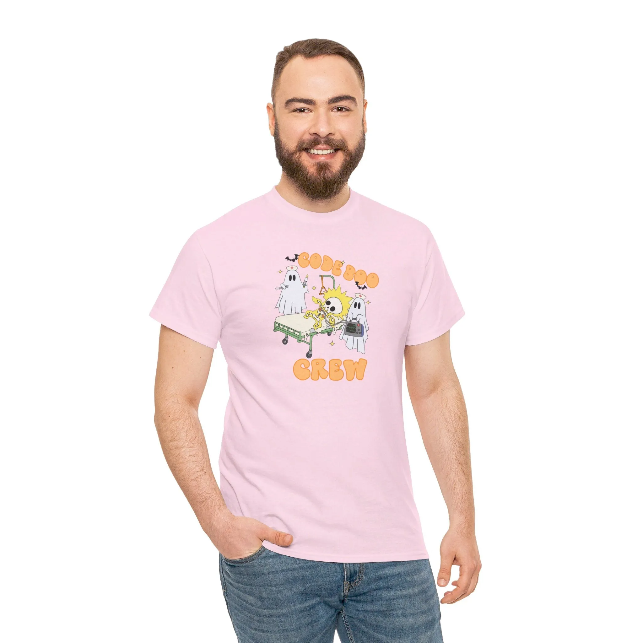 Code Boo Crew, Pediatric Halloween Unisex Heavy Cotton Tee