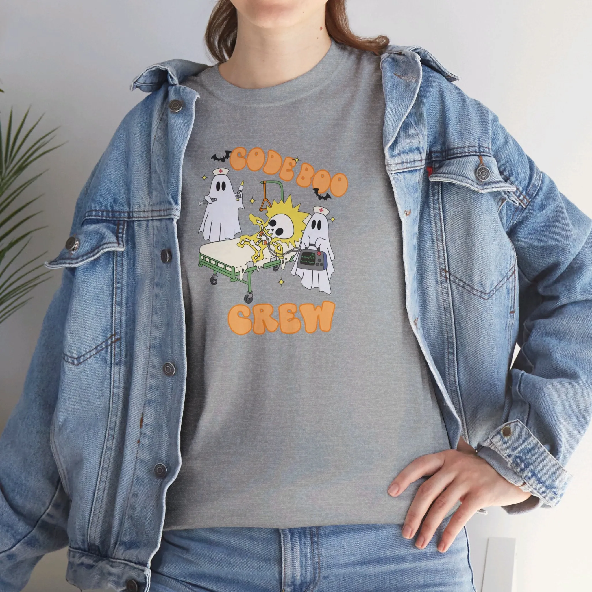 Code Boo Crew, Pediatric Halloween Unisex Heavy Cotton Tee