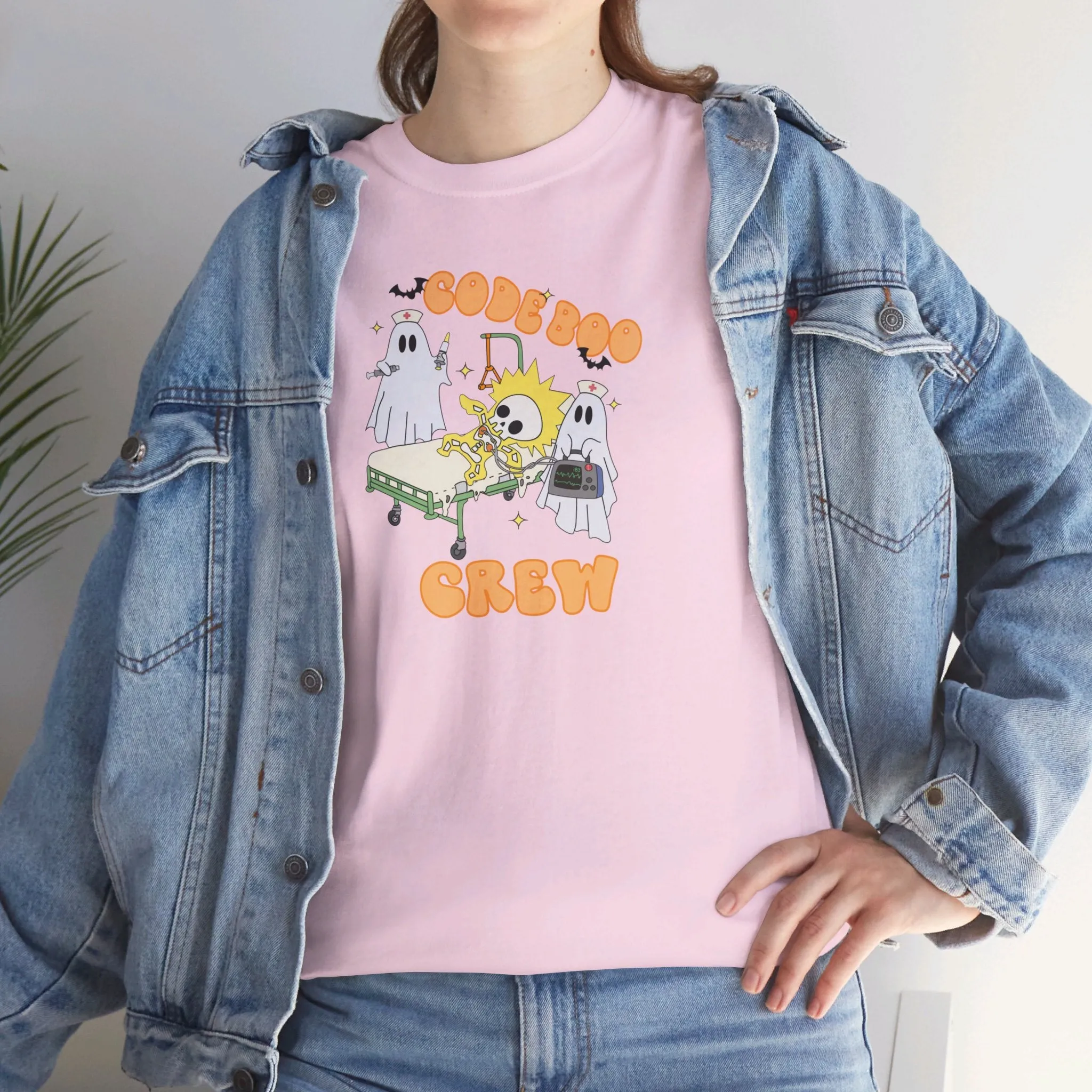 Code Boo Crew, Pediatric Halloween Unisex Heavy Cotton Tee