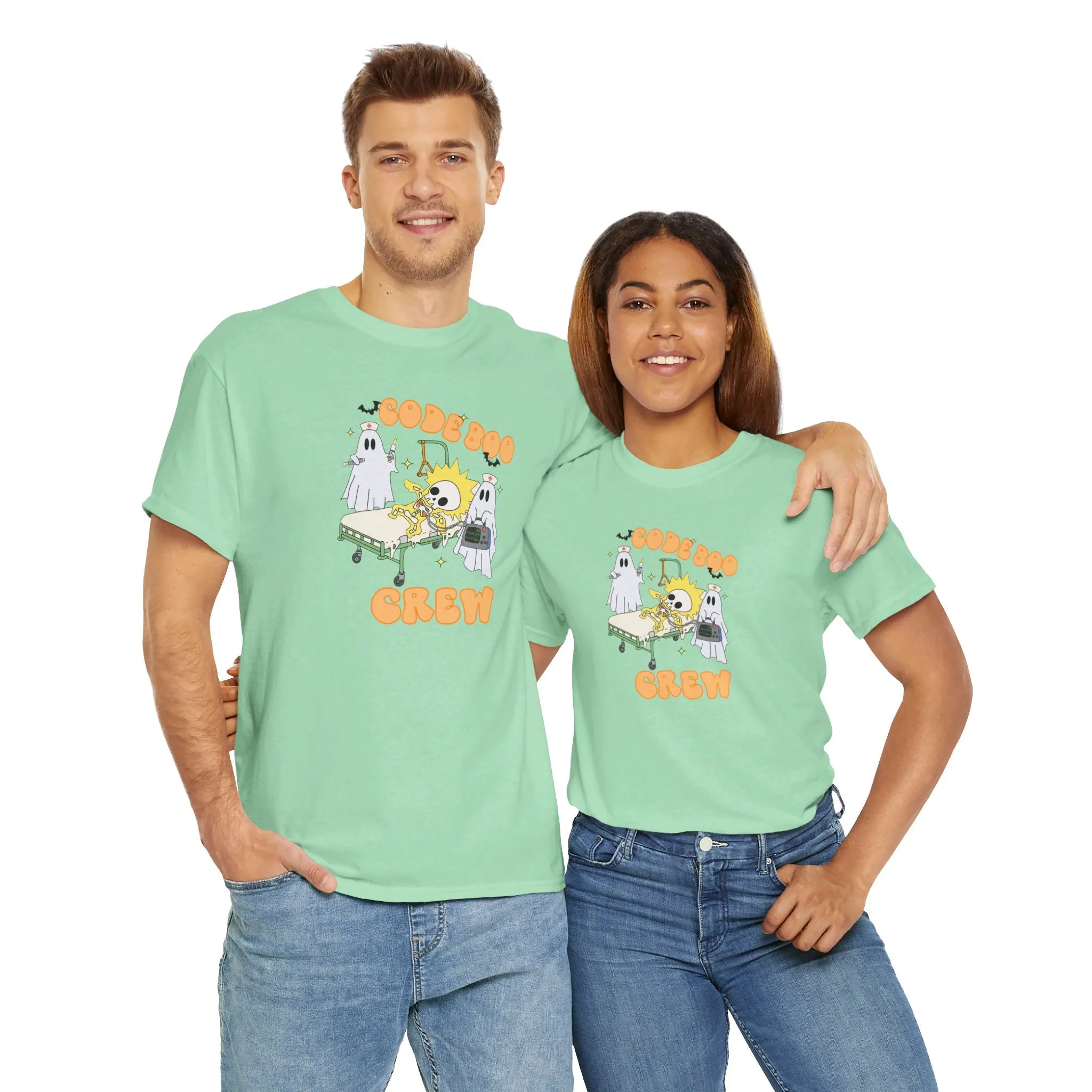 Code Boo Crew, Pediatric Halloween Unisex Heavy Cotton Tee