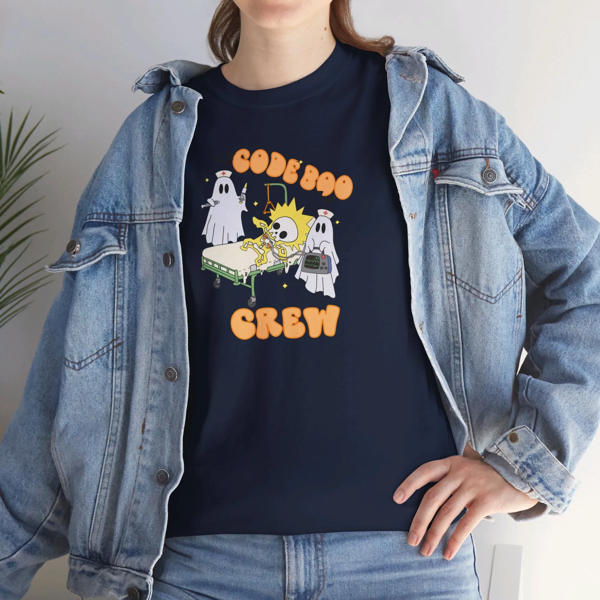 Code Boo Crew, Pediatric Halloween Unisex Heavy Cotton Tee