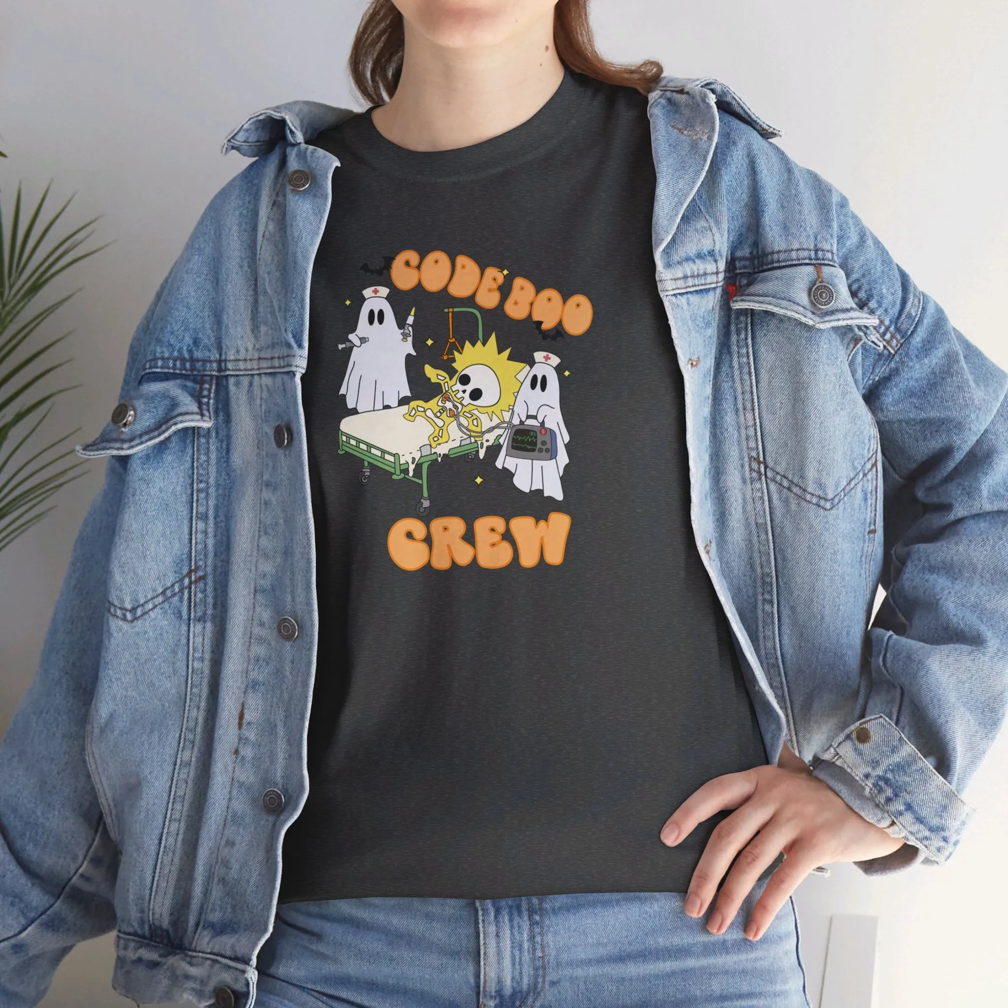 Code Boo Crew, Pediatric Halloween Unisex Heavy Cotton Tee