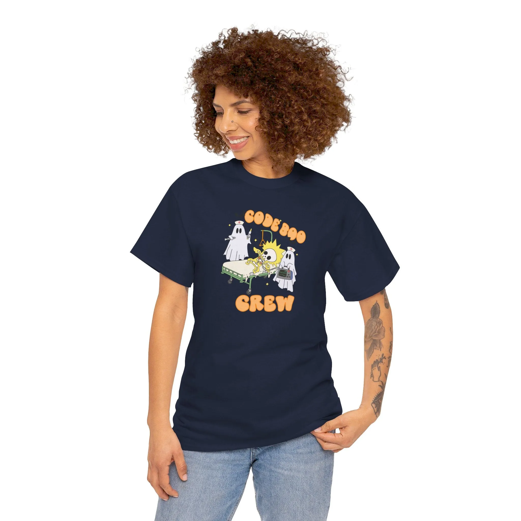Code Boo Crew, Pediatric Halloween Unisex Heavy Cotton Tee