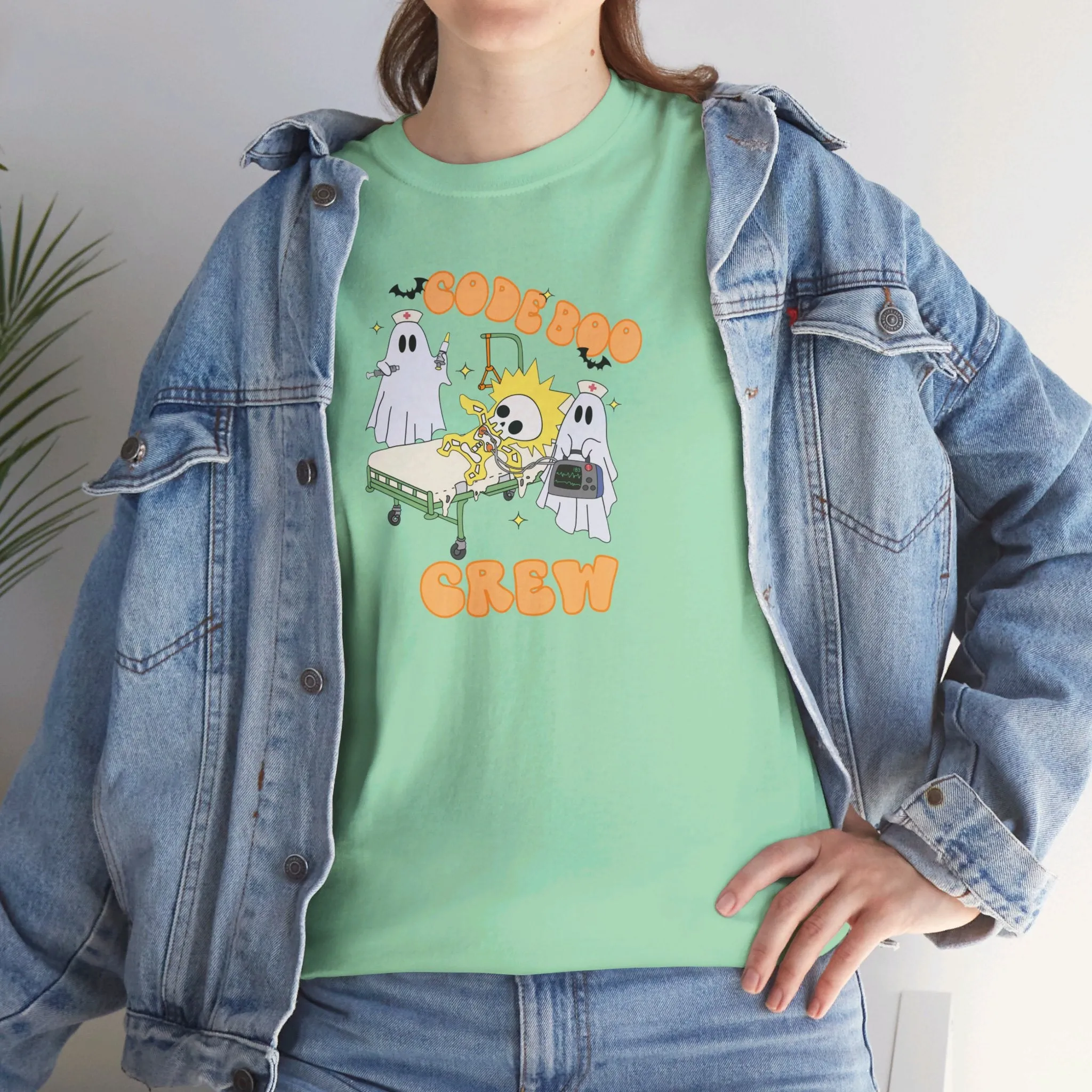 Code Boo Crew, Pediatric Halloween Unisex Heavy Cotton Tee