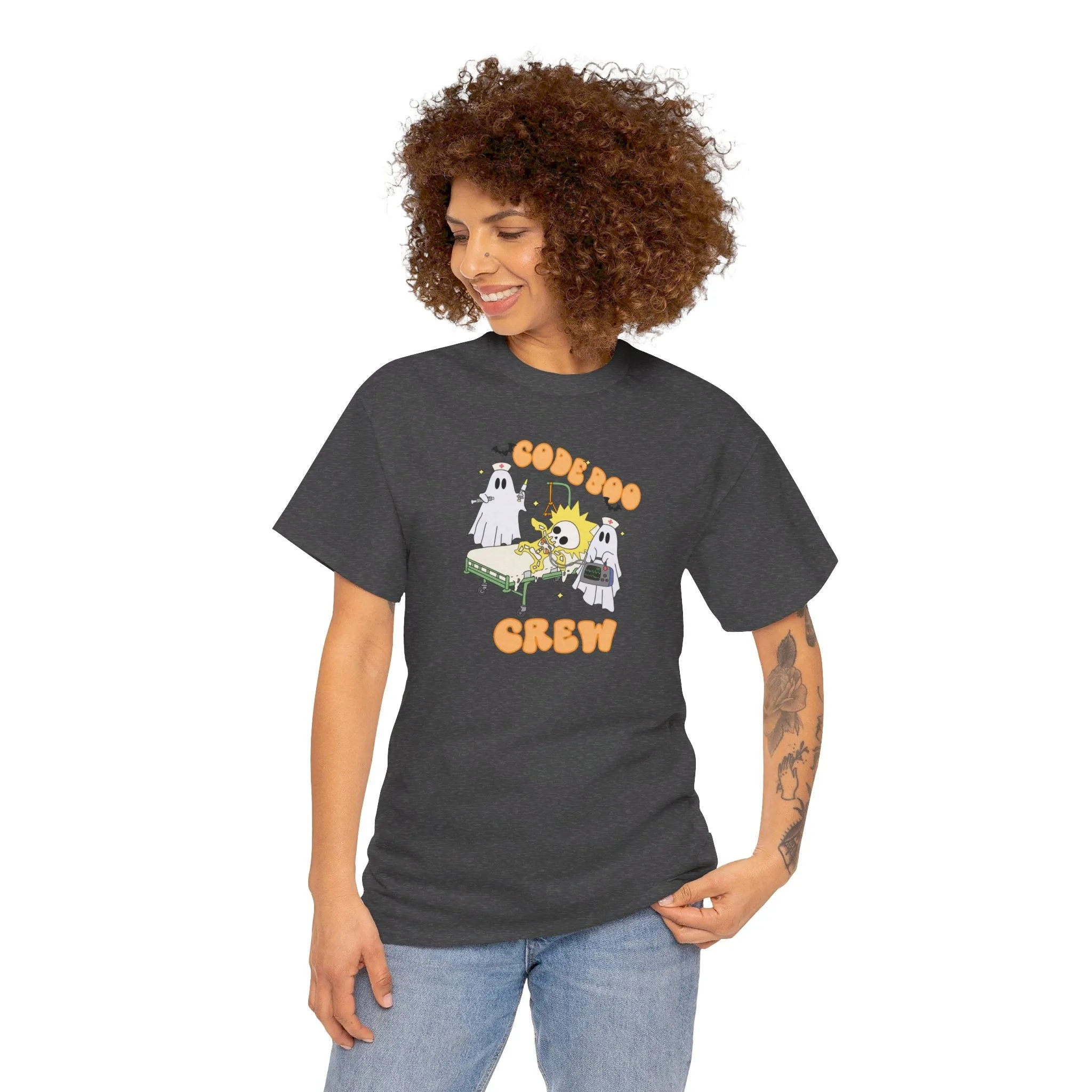 Code Boo Crew, Pediatric Halloween Unisex Heavy Cotton Tee