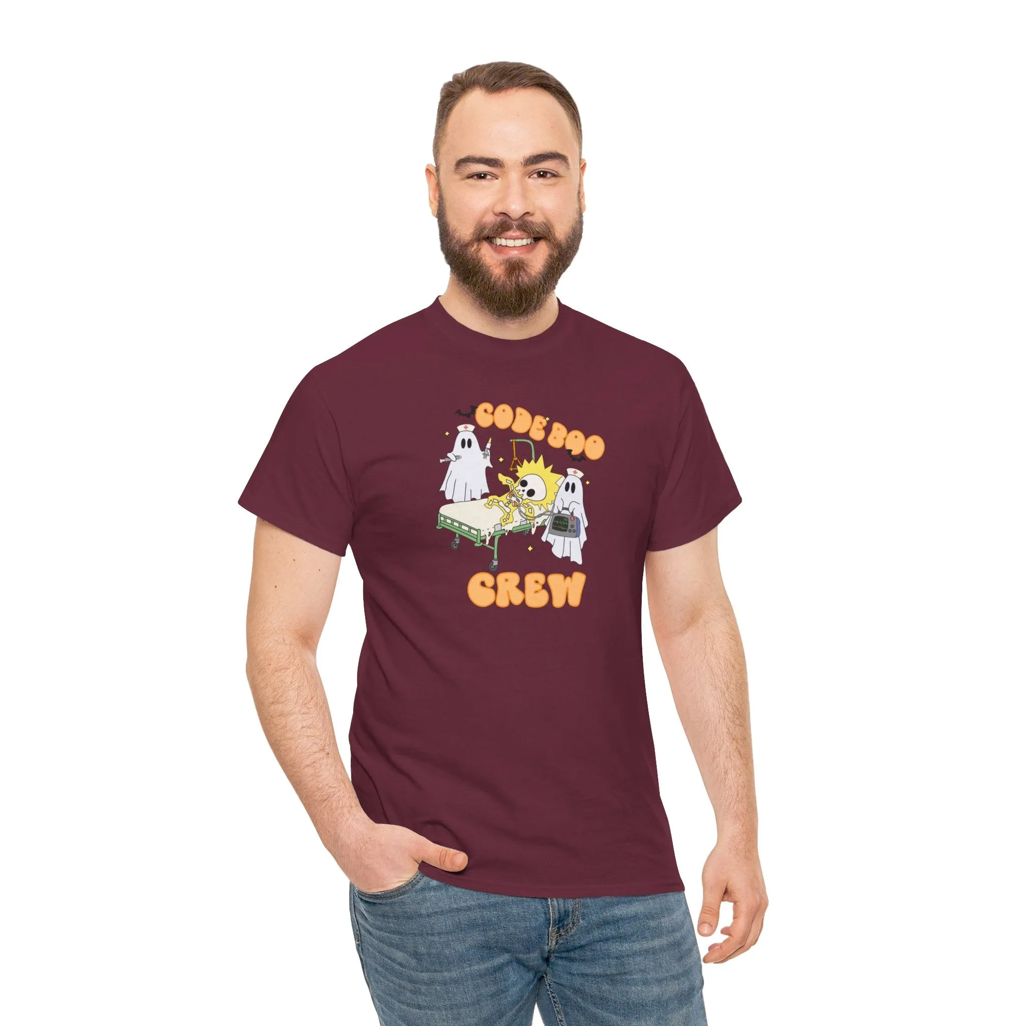 Code Boo Crew, Pediatric Halloween Unisex Heavy Cotton Tee