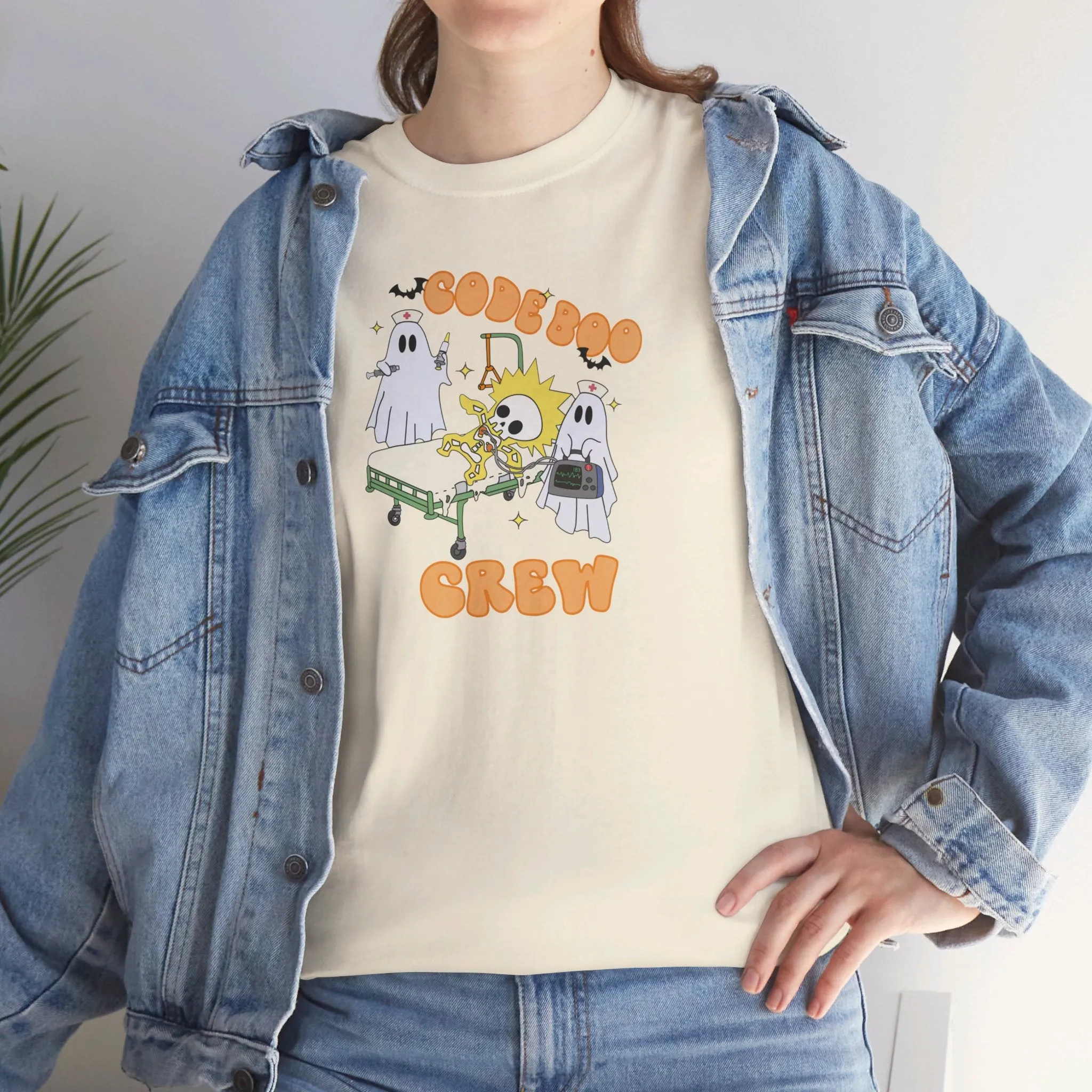 Code Boo Crew, Pediatric Halloween Unisex Heavy Cotton Tee