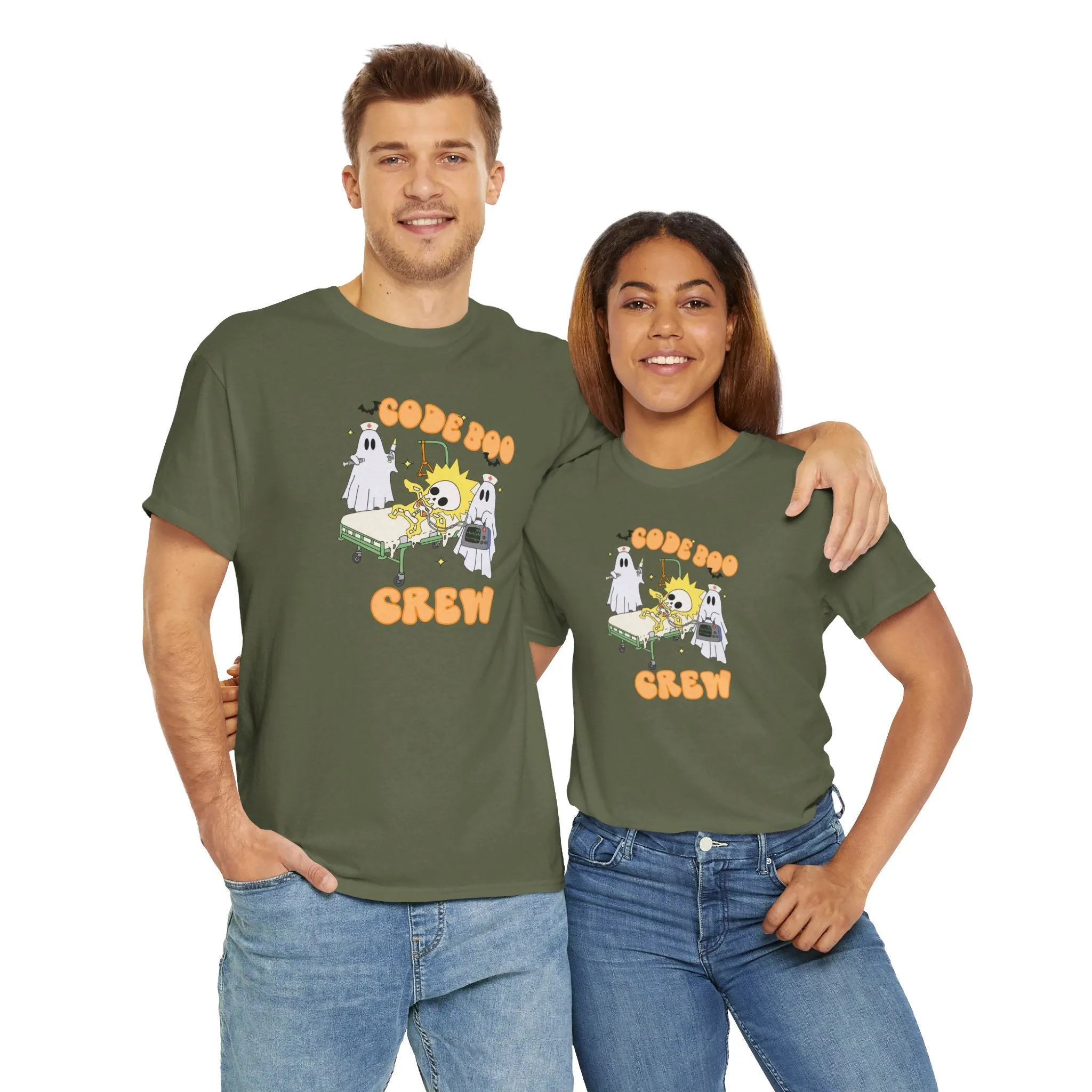 Code Boo Crew, Pediatric Halloween Unisex Heavy Cotton Tee