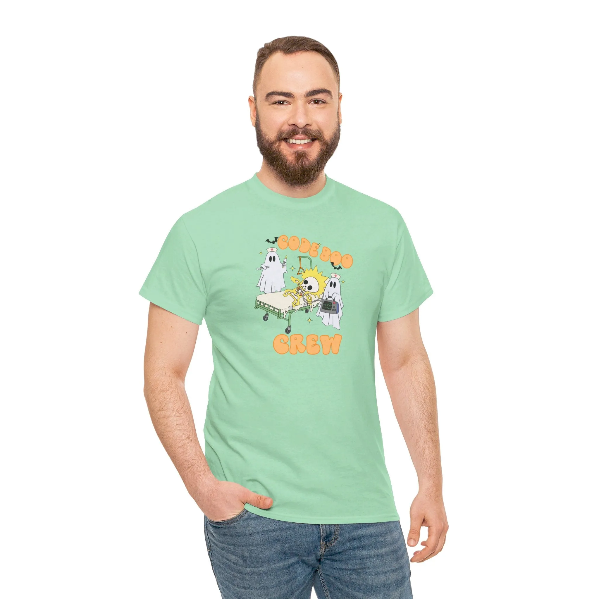 Code Boo Crew, Pediatric Halloween Unisex Heavy Cotton Tee