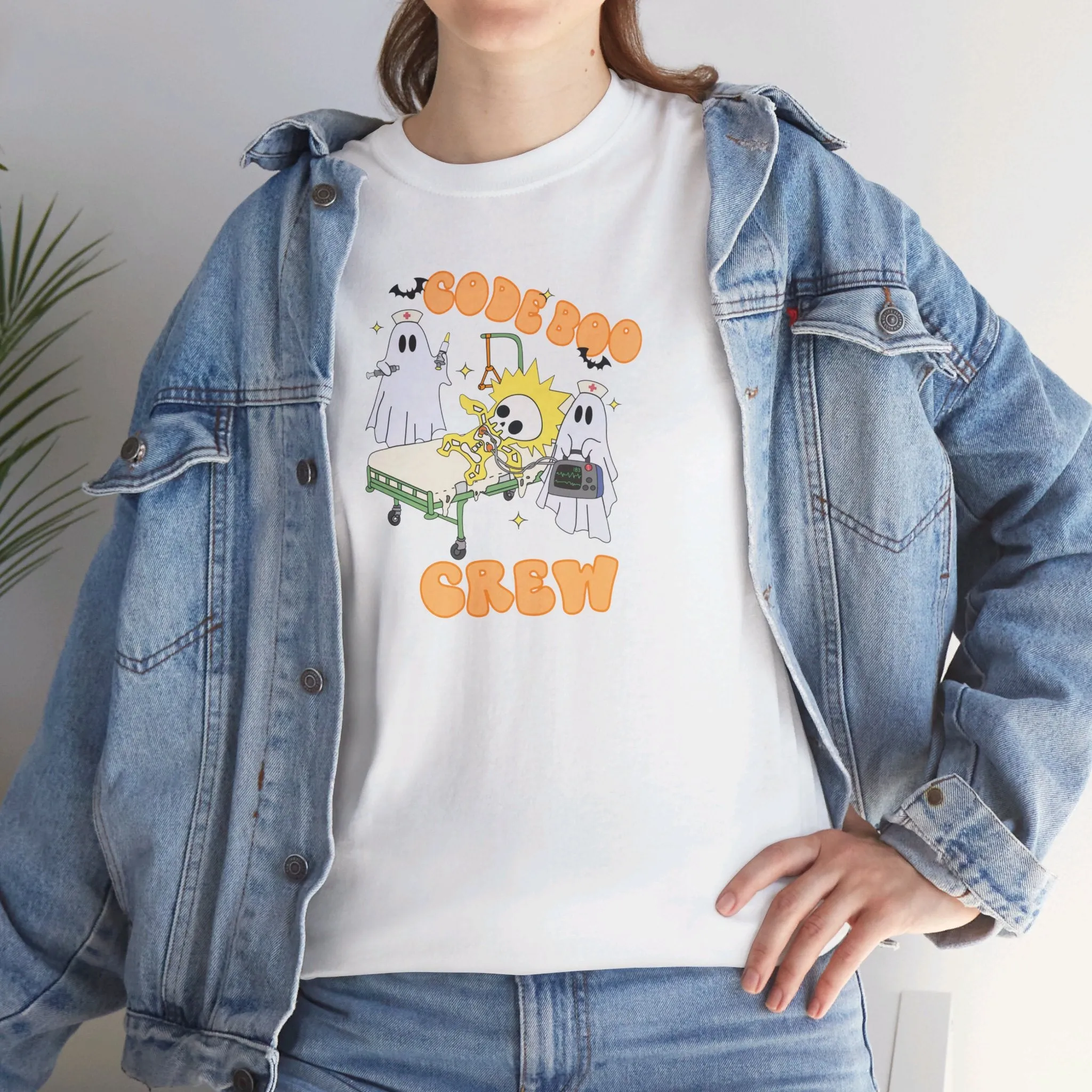 Code Boo Crew, Pediatric Halloween Unisex Heavy Cotton Tee