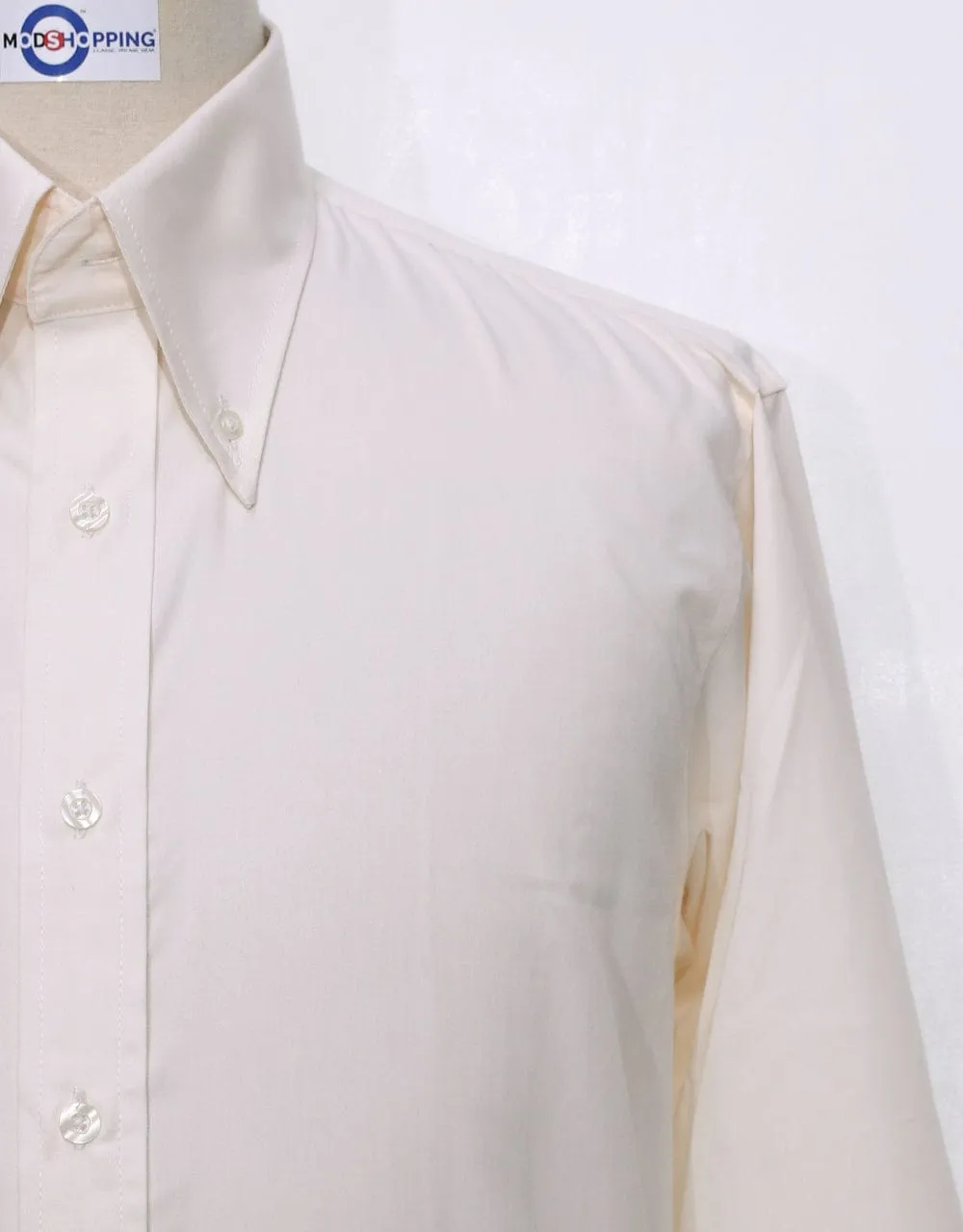 Cream Button Down Collar Shirt