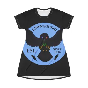 Crowgodshi Symbol T-Shirt Dress, CAROLINA BLUE LOGO