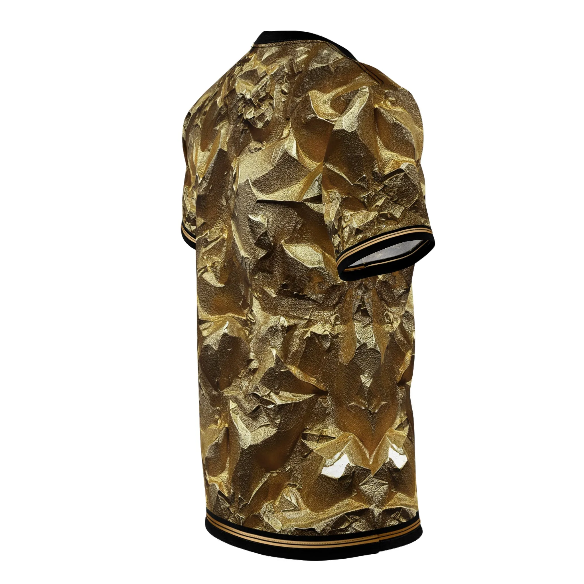 Crumpled Gold T-Shirt Unisex All Over Print Tee Gold Print Unisex T-Shirt | X3343B