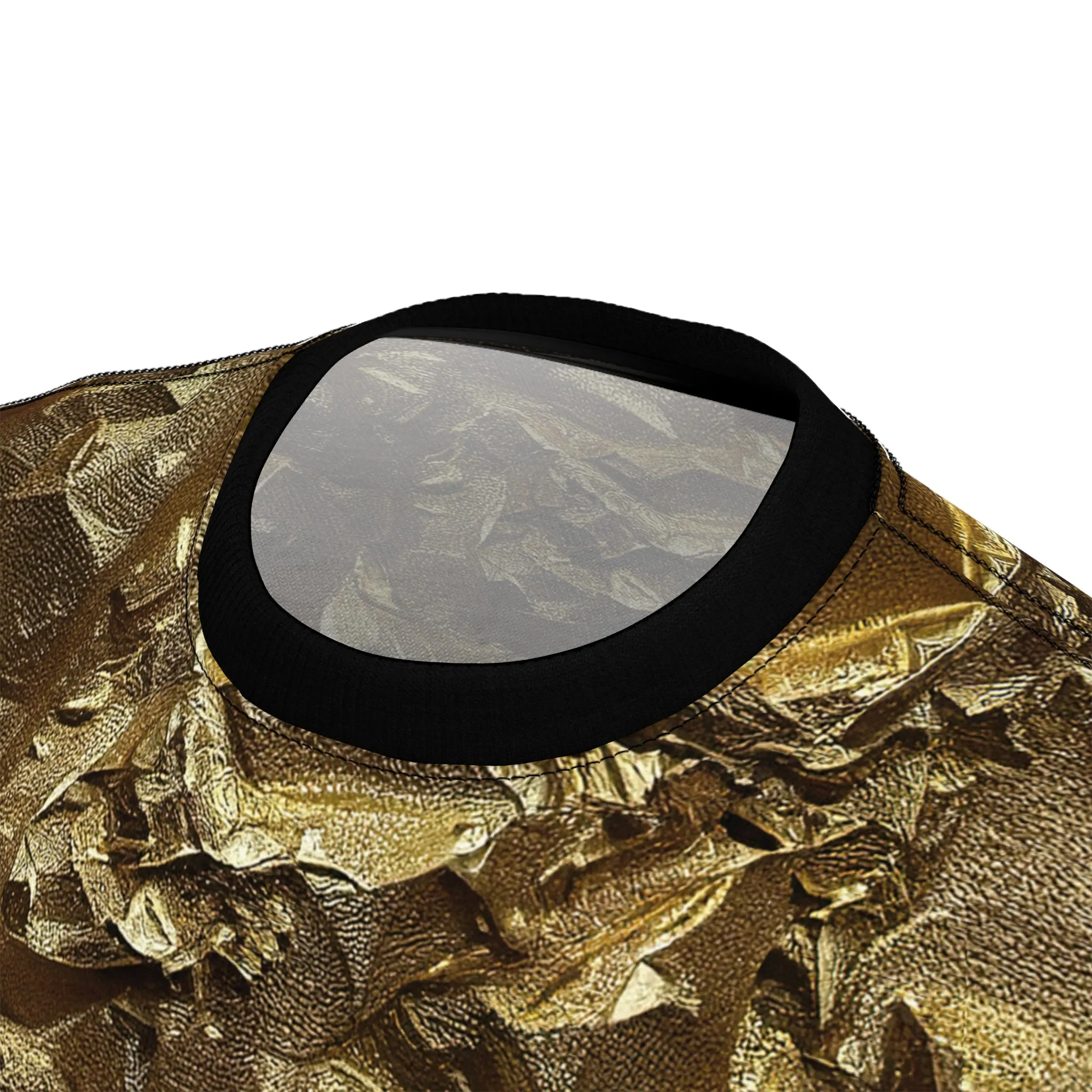 Crumpled Gold T-Shirt Unisex All Over Print Tee Gold Print Unisex T-Shirt | X3343B