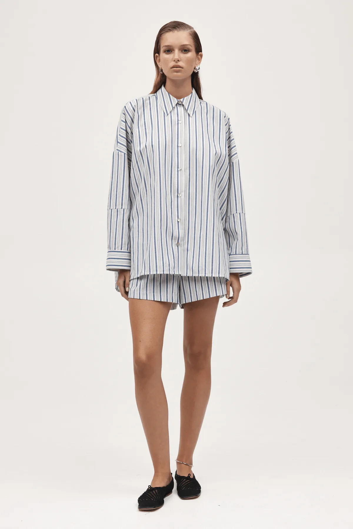 EDIE SHIRT CERULEAN STRIPE
