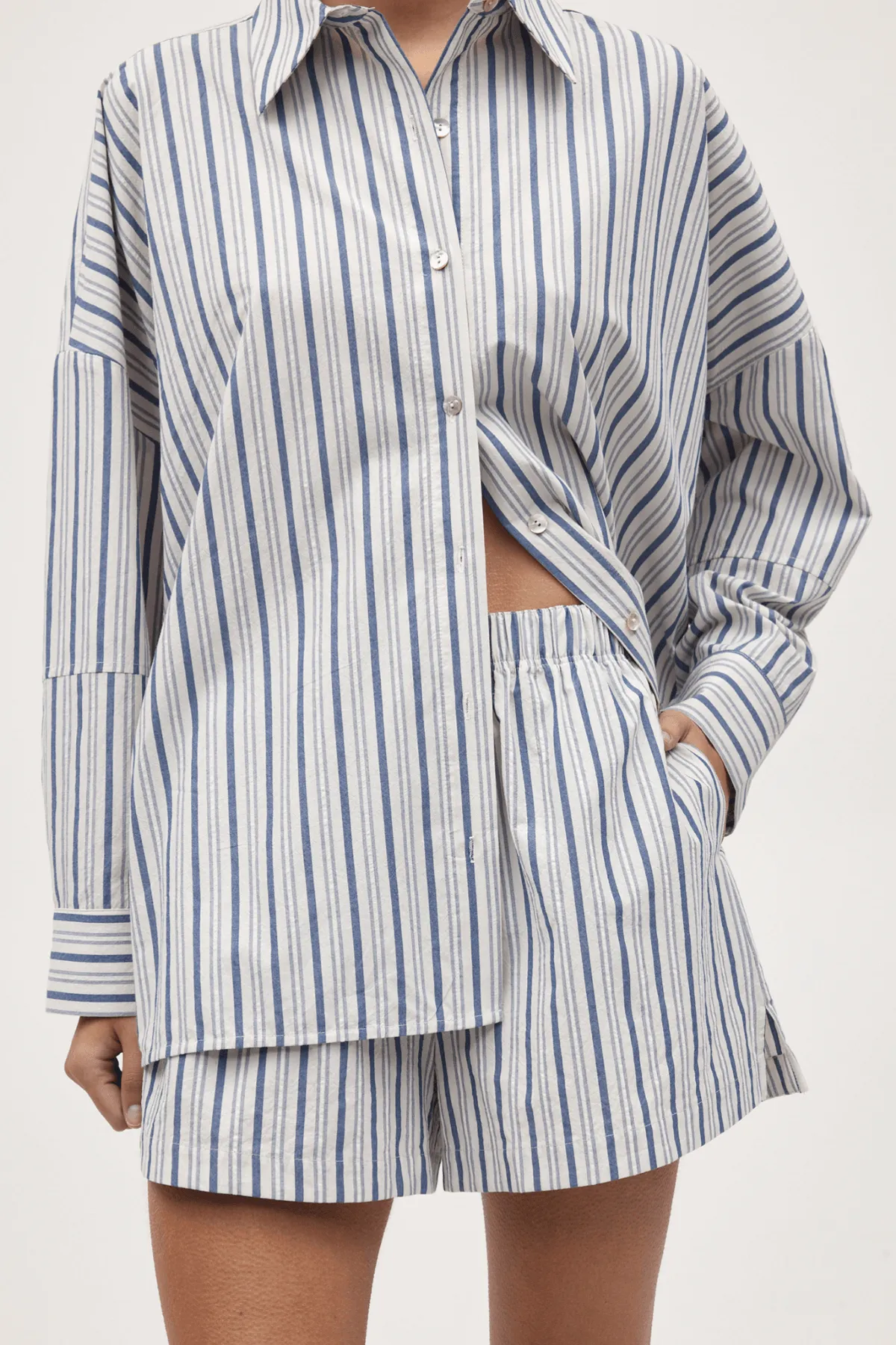 EDIE SHIRT CERULEAN STRIPE