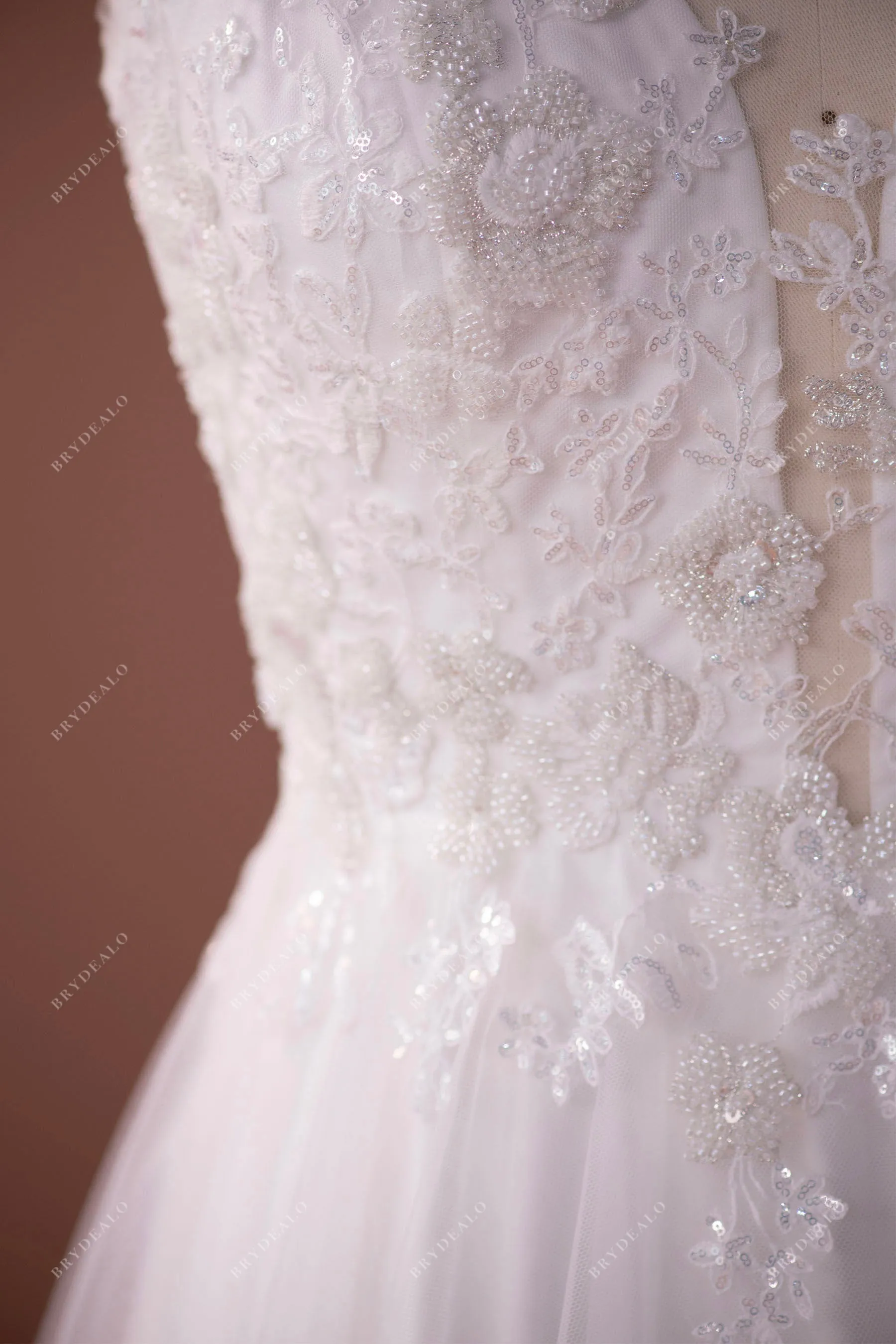 Elegant Lace Tulle Wedding Ball Gown